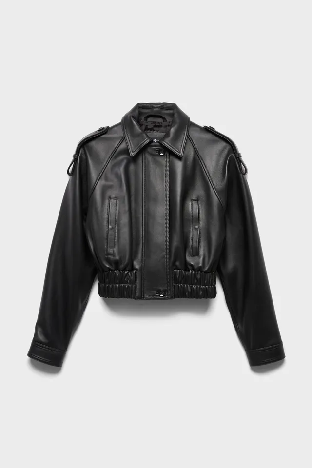 7-for-all-mankind-aviator-jacket-leder-bomberjacke-black image 1