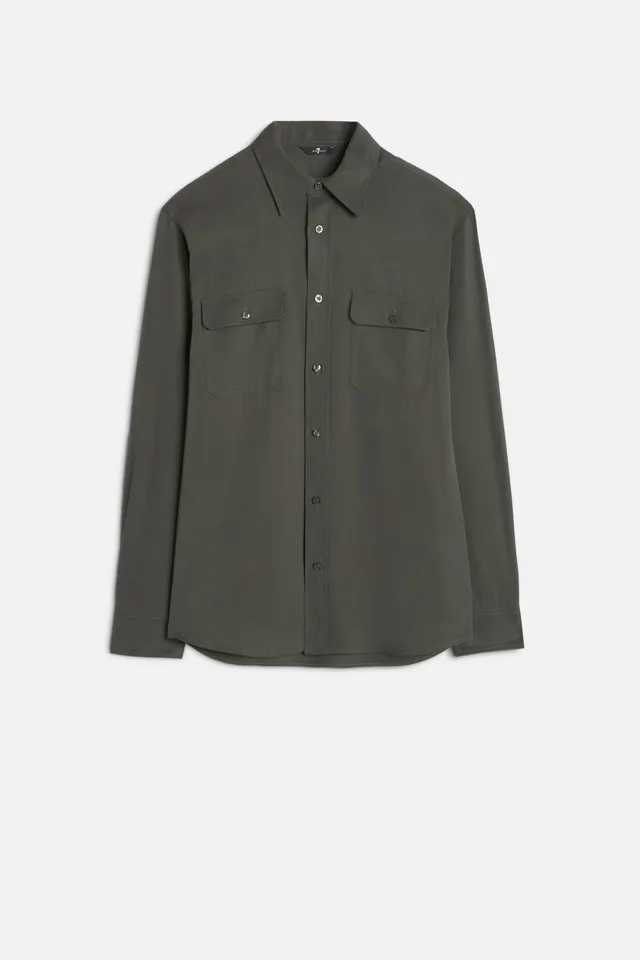 7-for-all-mankind-fluid-military-herrenhemd-forest-green image 1