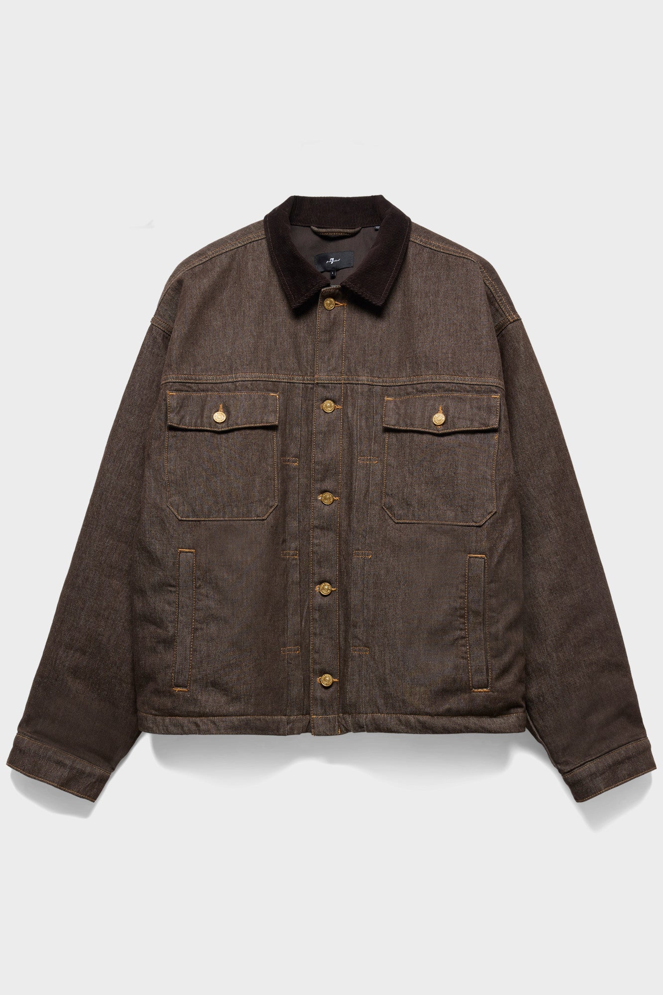7-for-all-mankind-pleated-trucker-jacke-denim-deep-earth-herren image 1