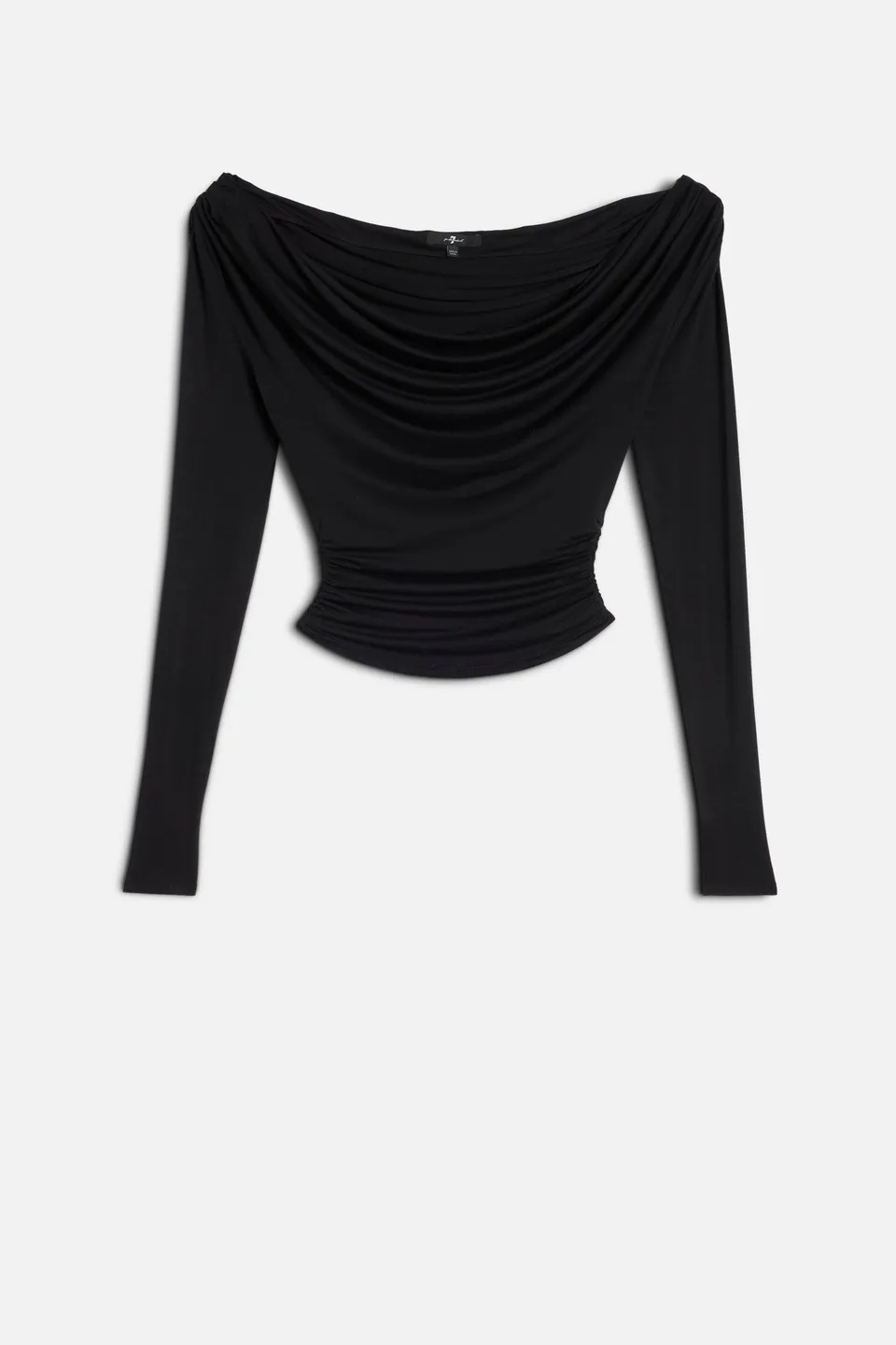 7-for-all-mankind-long-sleeve-draped-top-langarm-drap-top-in-black image 1
