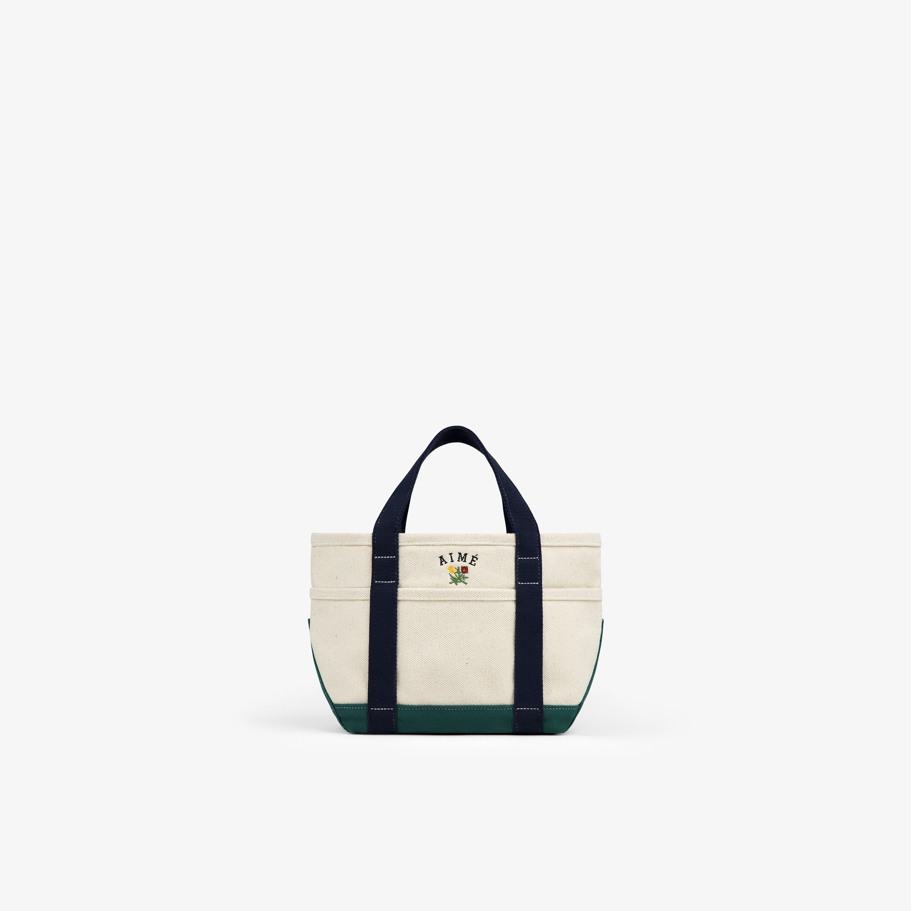 aim-leon-dore-mini-crest-contrast-tote-bag-cream image 1