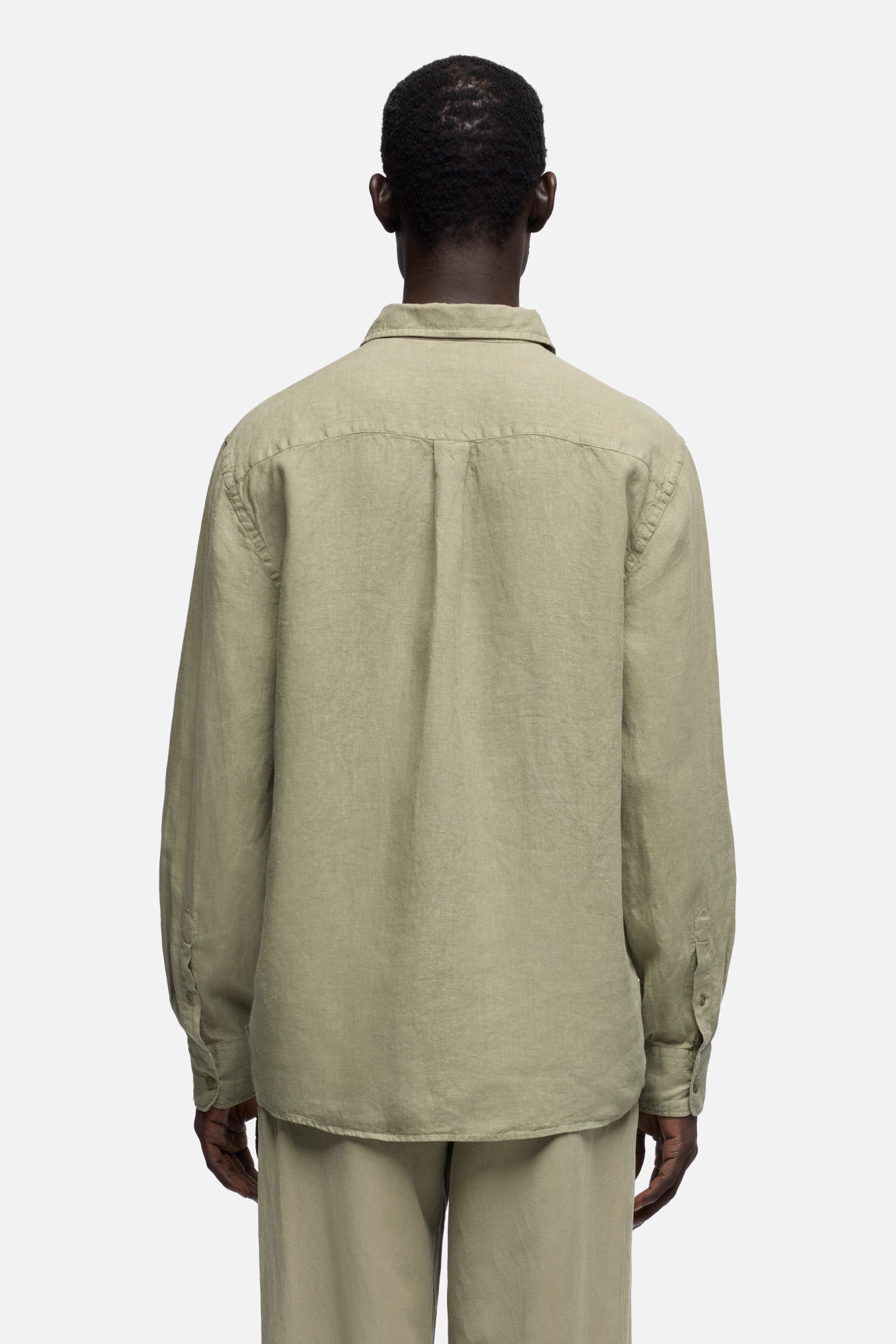 7-for-all-mankind-classic-button-up-shirt-linen-army-herrenhemd image 5