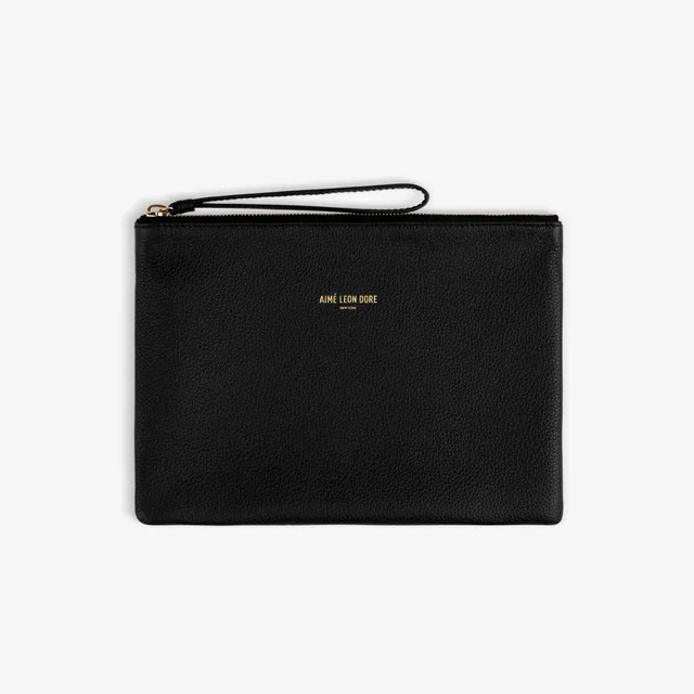 aim-leon-dore-small-leather-pouch-clutch-schwarz image 1