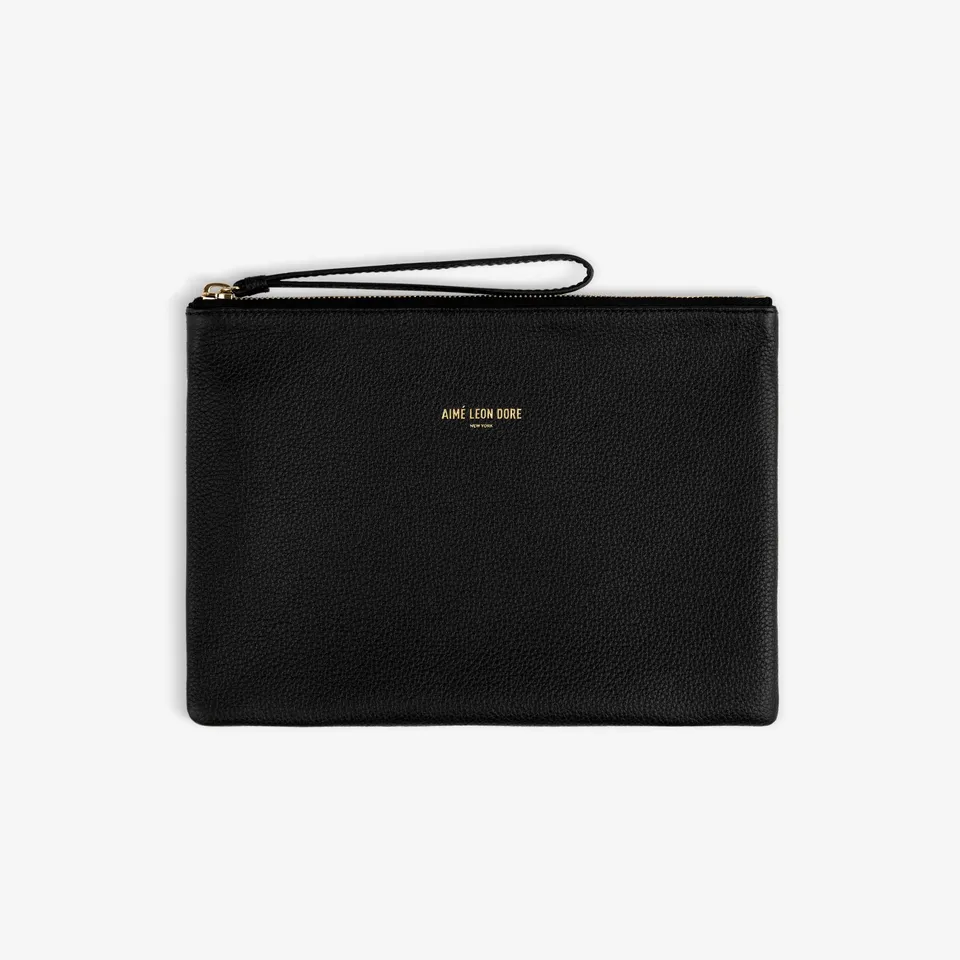 aim-leon-dore-small-leather-pouch-clutch-schwarz image 1