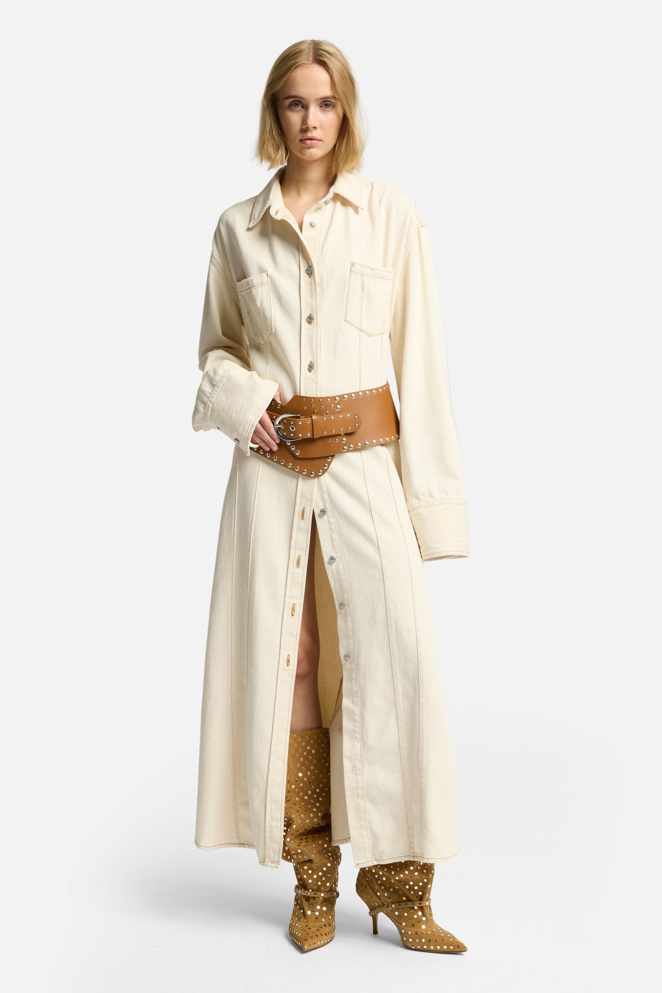 7-for-all-mankind-denim-maxi-shirtdress-solitary-star-damenkleid image 2