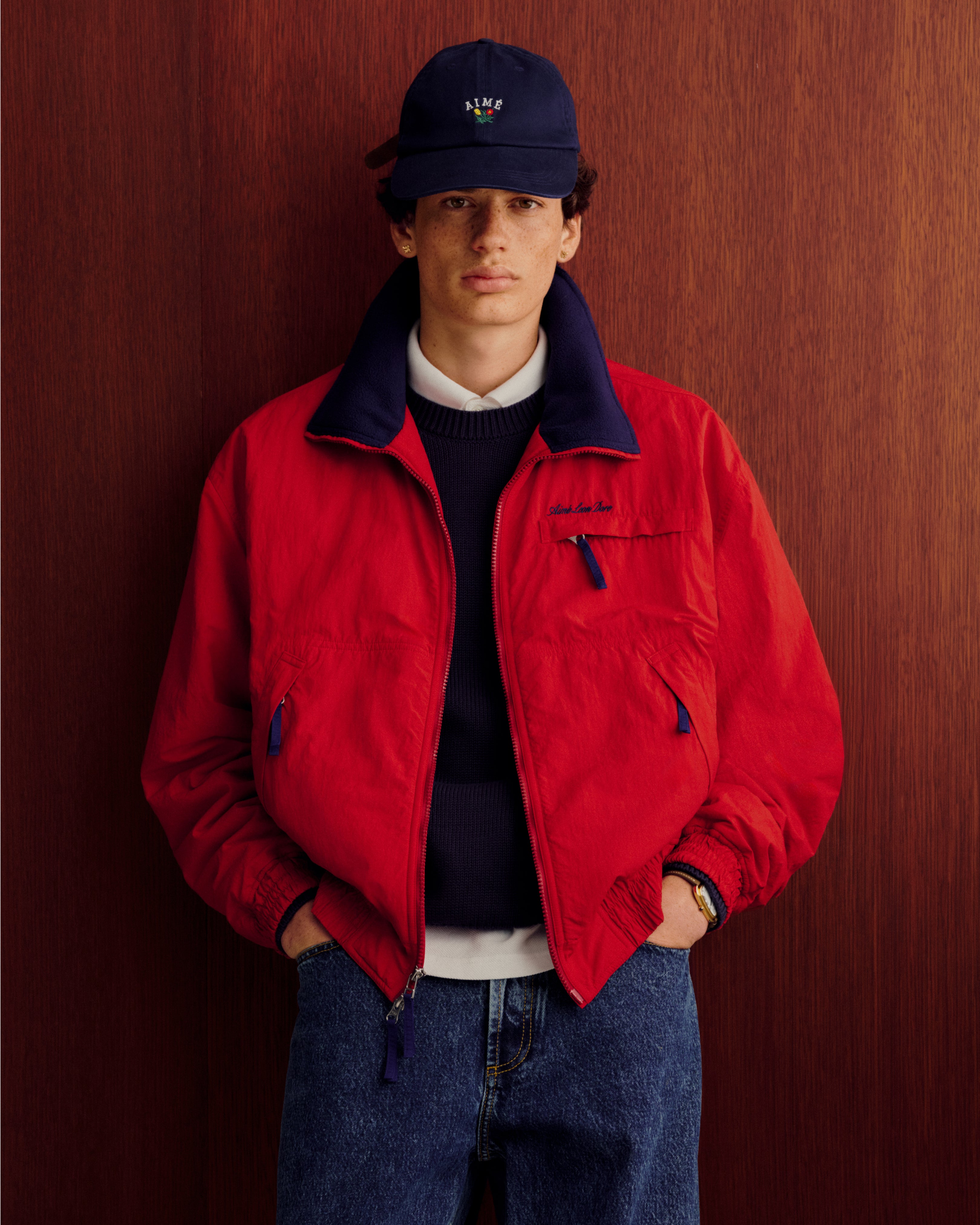 aim-leon-dore-crest-raglan-sweater-navy-baumwollpullover image 3