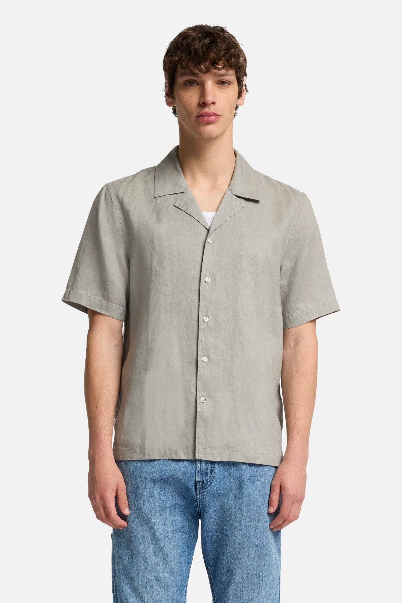 7-for-all-mankind-linen-camp-shirt-sage-herren-kurzarm image 3