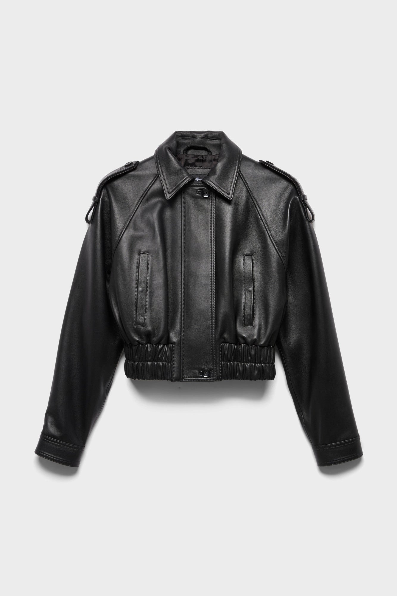 7-for-all-mankind-aviator-jacket-leder-bomberjacke-black image 1
