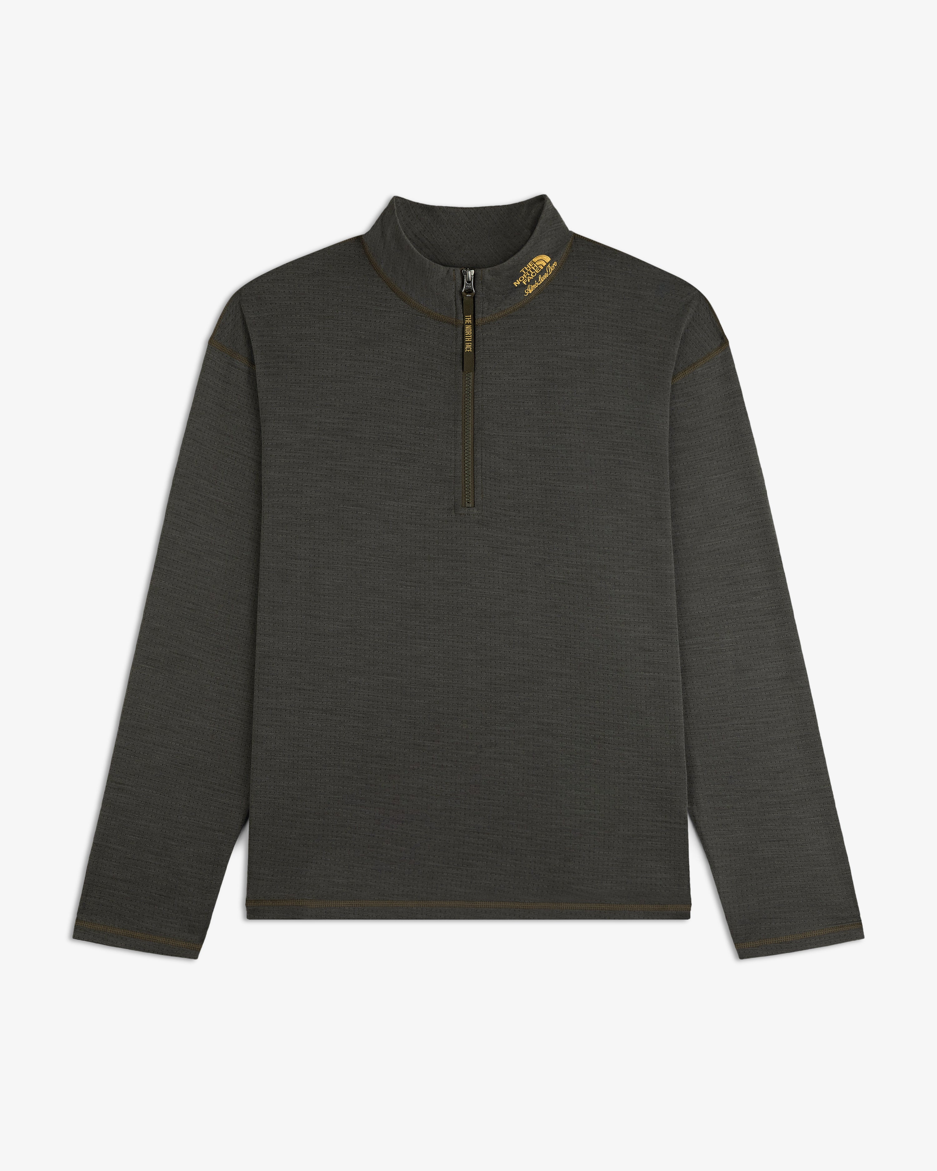 ald-the-north-face-dotknit-wool-quarter-zip-olive-relaxed image 2