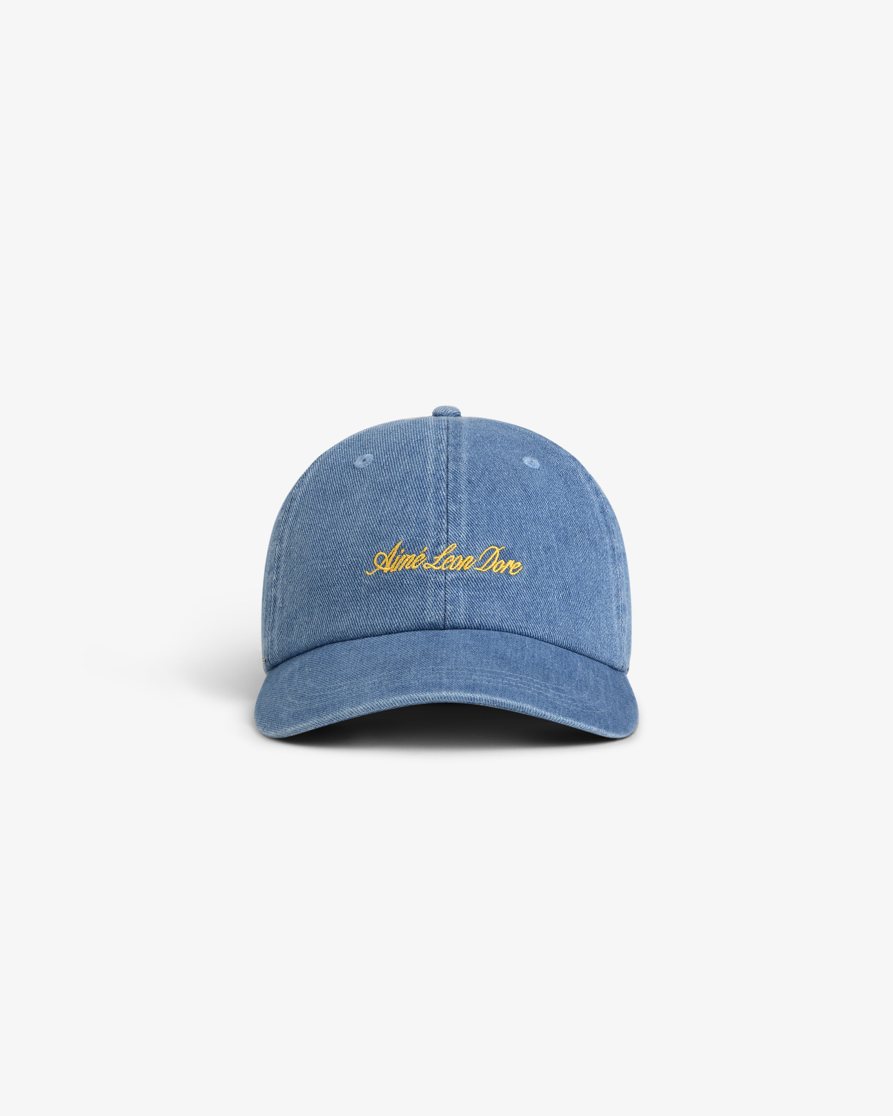 aim-leon-dore-denim-script-cap-blau-strapback image 2