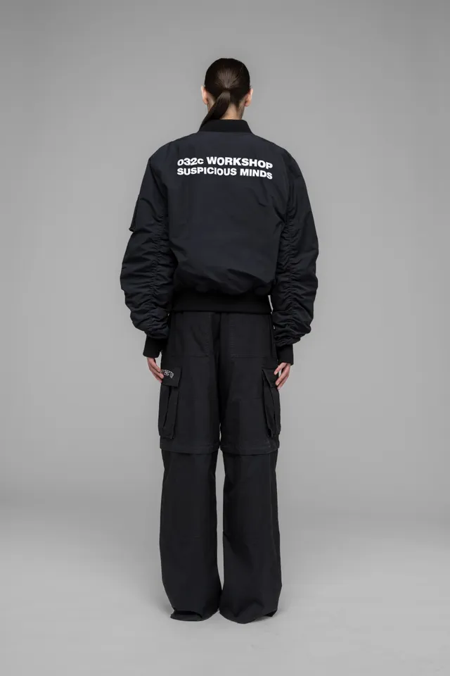 032c-suspicious-minds-bomberjacke-schwarz-mit-backprint image 1