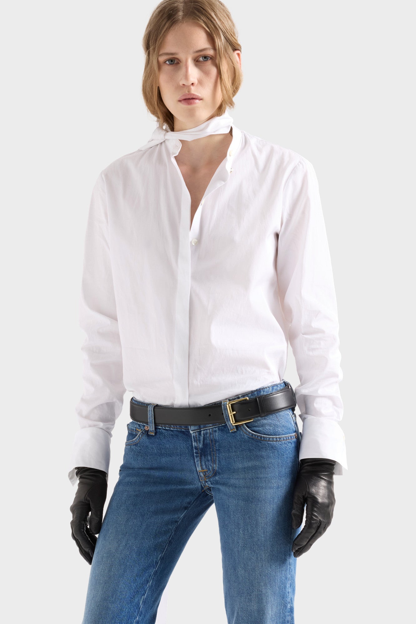 7-for-all-mankind-long-sleeve-bow-shirt-bluse-poplin-off-white-damen image 3