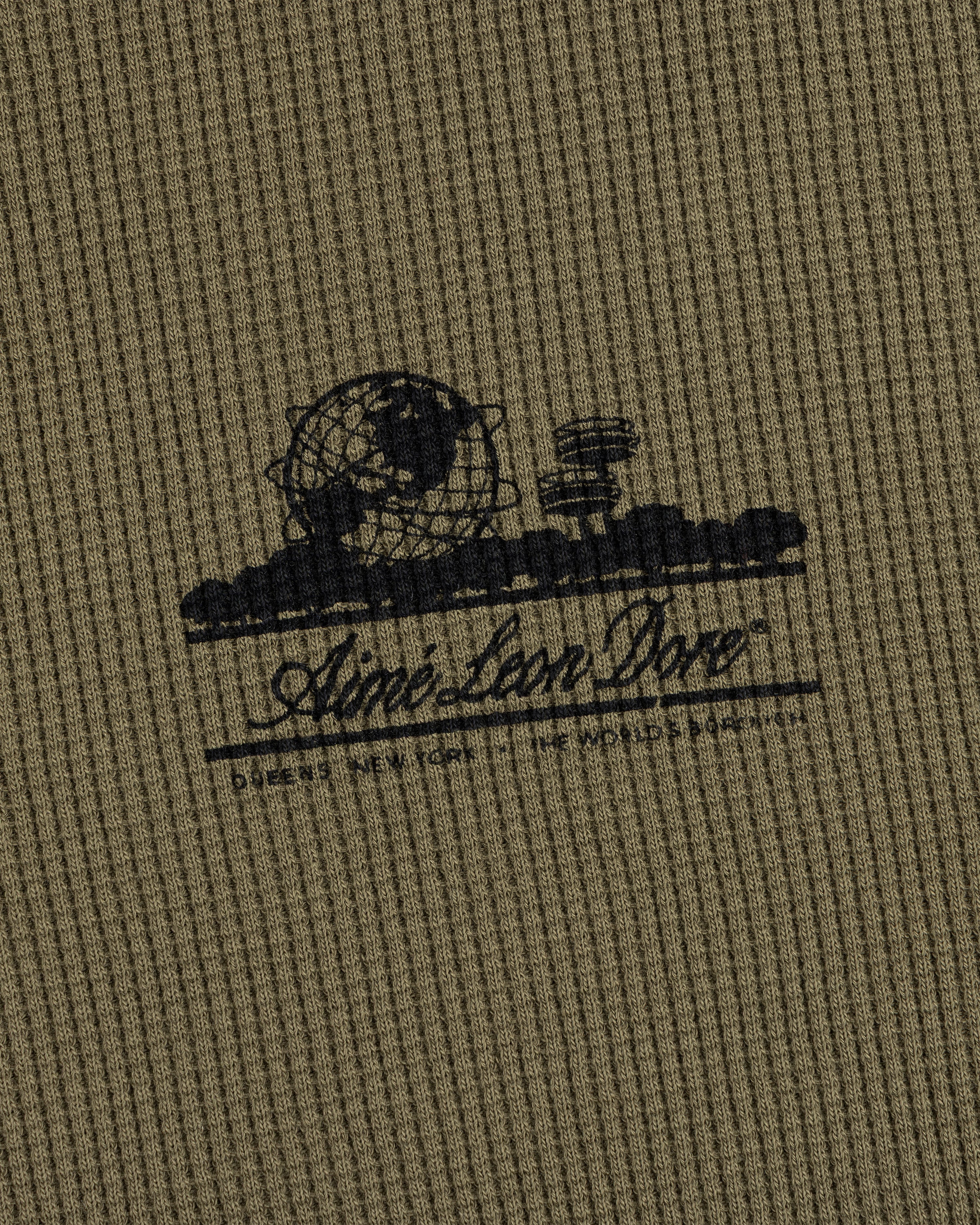 aim-leon-dore-long-sleeve-unisphere-waffle-thermal-olive image 5