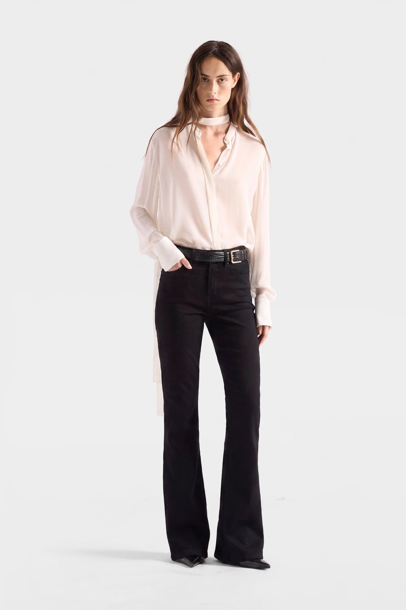 7-for-all-mankind-lisha-slim-illusion-soho-night-damen-flare-jeans-schwarz image 2