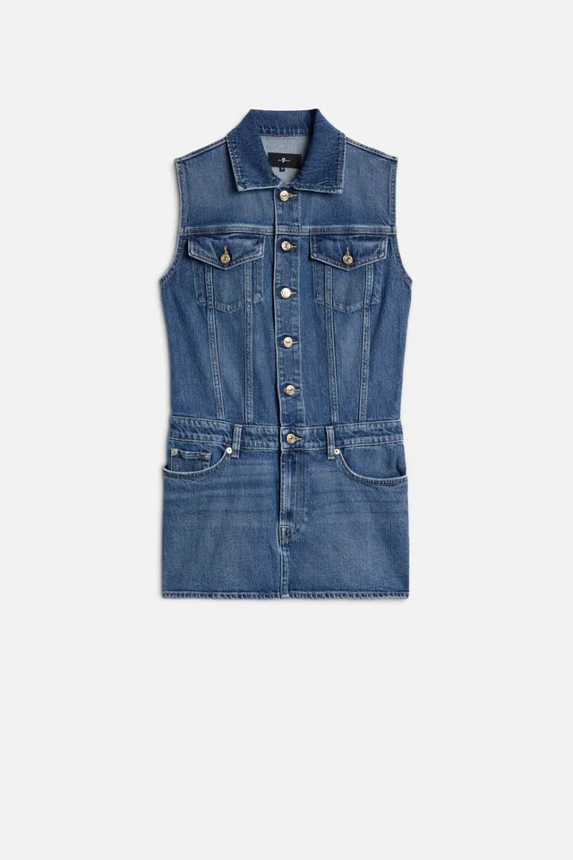 7-for-all-mankind-darted-mini-dress-comfort-seaside-damen image 1