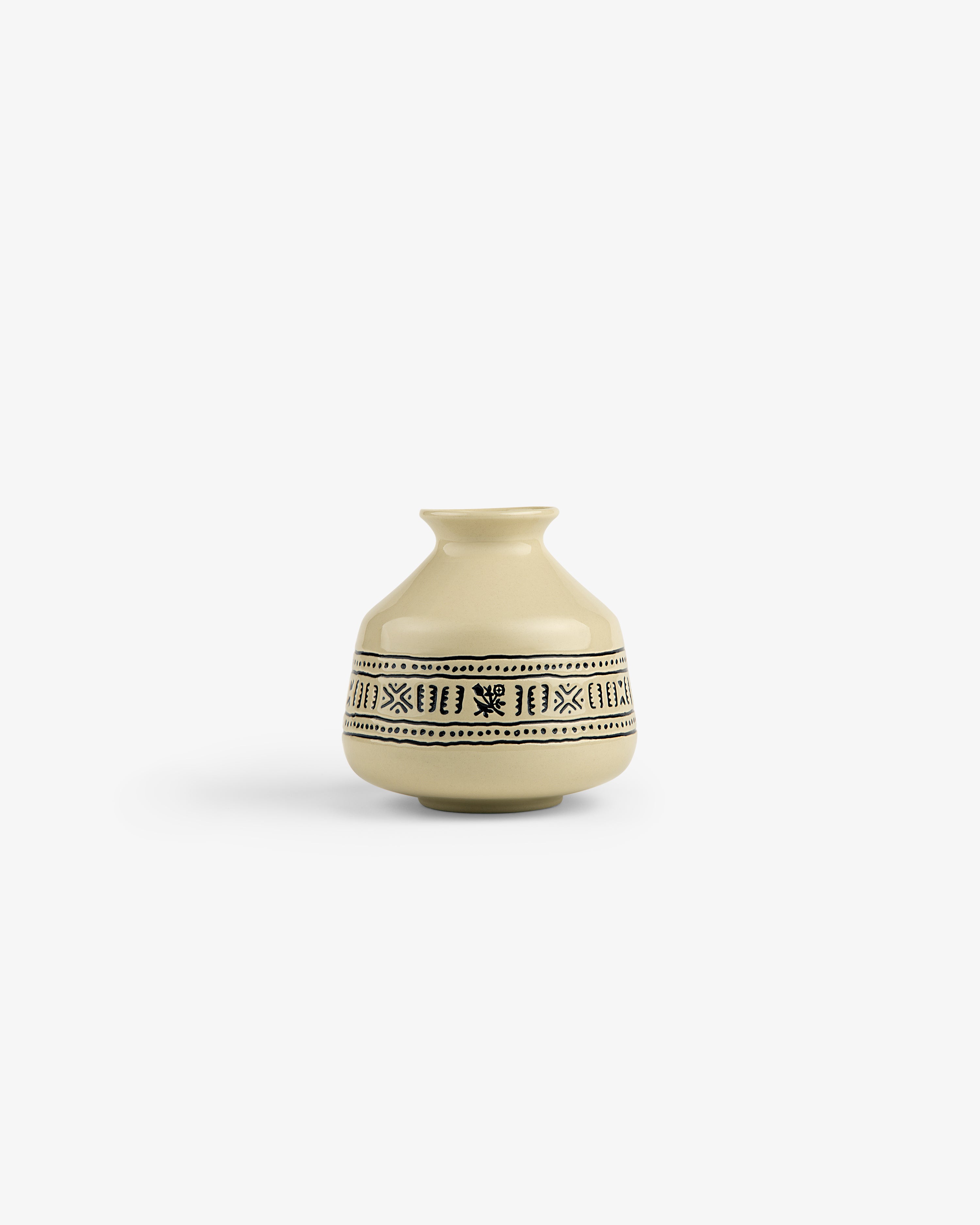 aim-leon-dore-textile-patterned-bud-vase-beige-steingutvase image 2