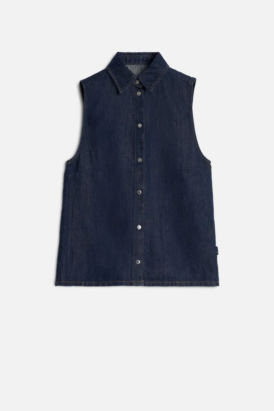 7-for-all-mankind-sleeveless-shirt-bluse-indigo-linen-blossom image 1