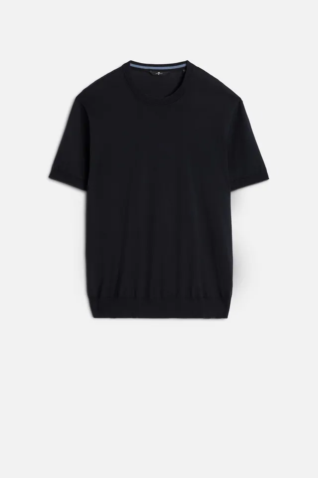 7-for-all-mankind-classic-cotton-kurzarm-pullover-navy image 1
