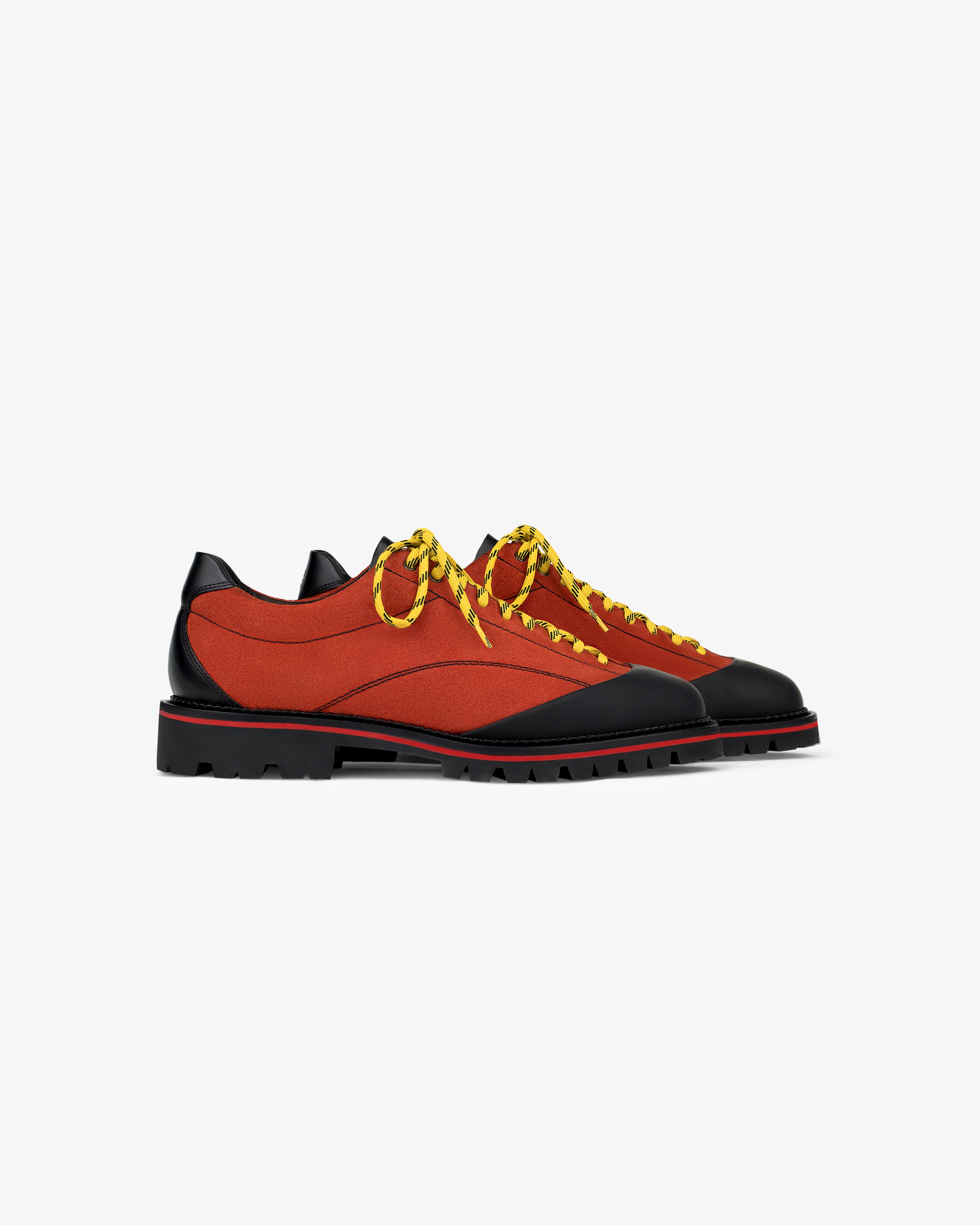 aim-leon-dore-suede-derby-hiker-rote-veloursleder-boots-vibram image 5