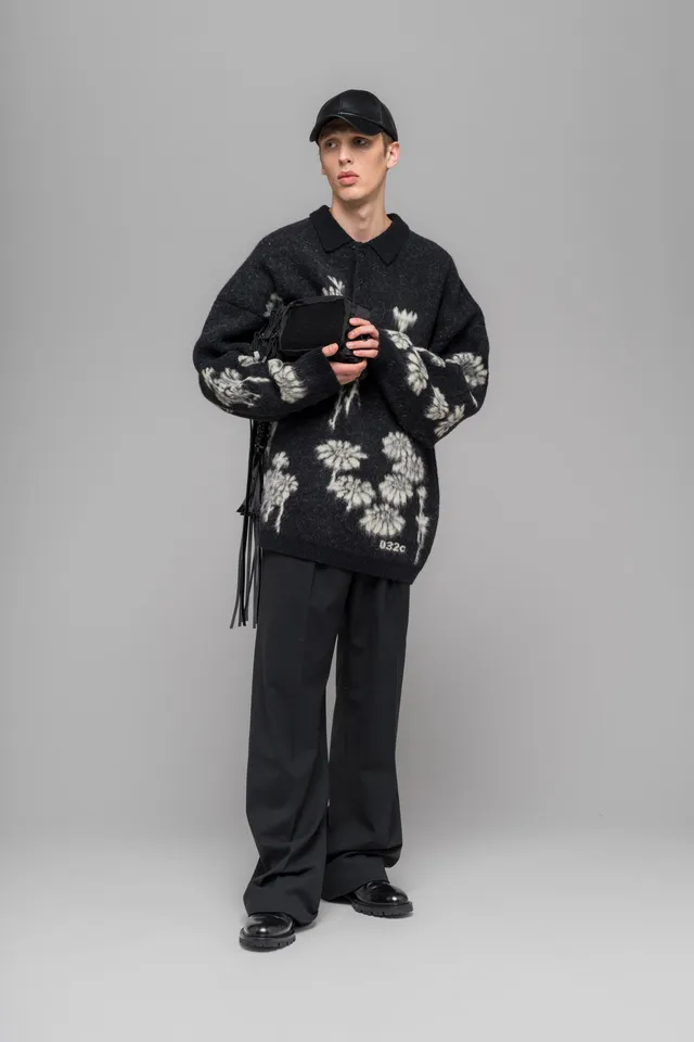 032c-melting-daisies-strick-polo-langarm image 1