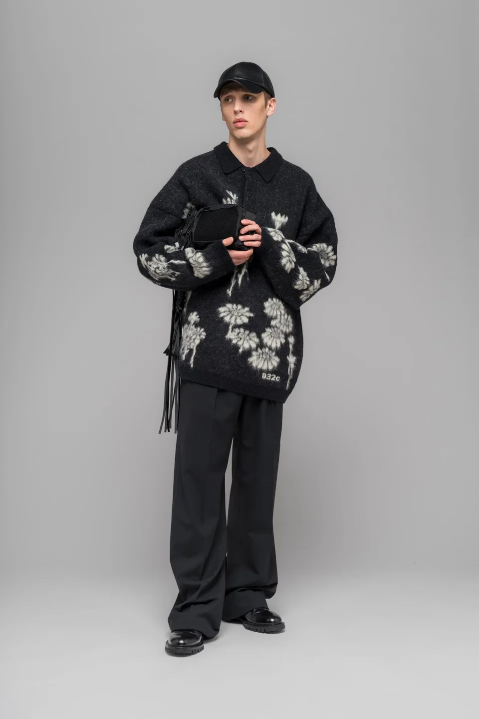 032c-melting-daisies-strick-polo-langarm image 1