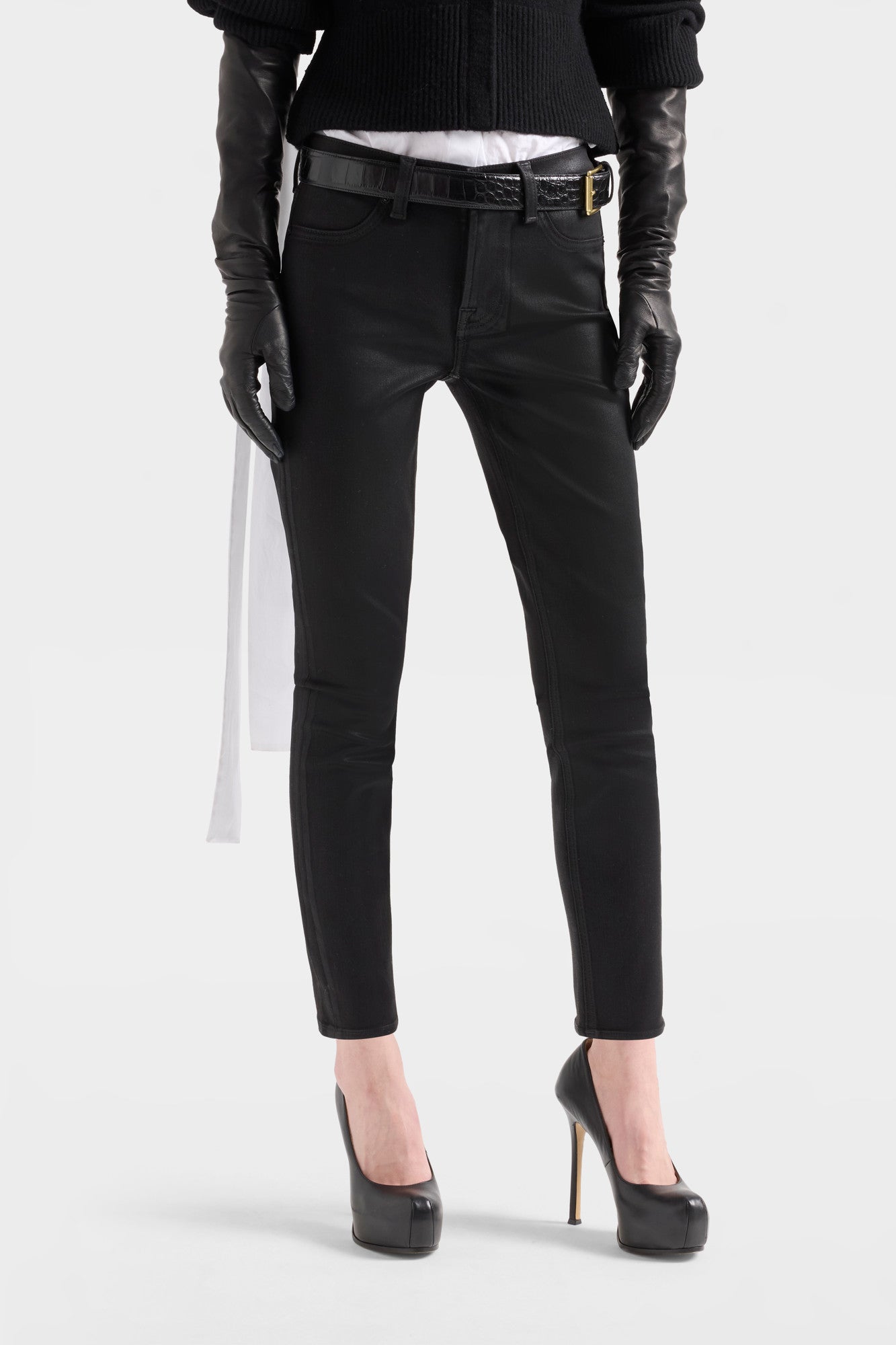 7-for-all-mankind-high-waist-ankle-skinny-jeans-coated-denim-black image 3