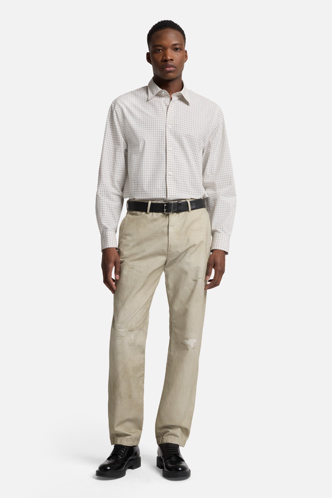 7-for-all-mankind-langarm-poplin-hemd-beige-check-herren image 2