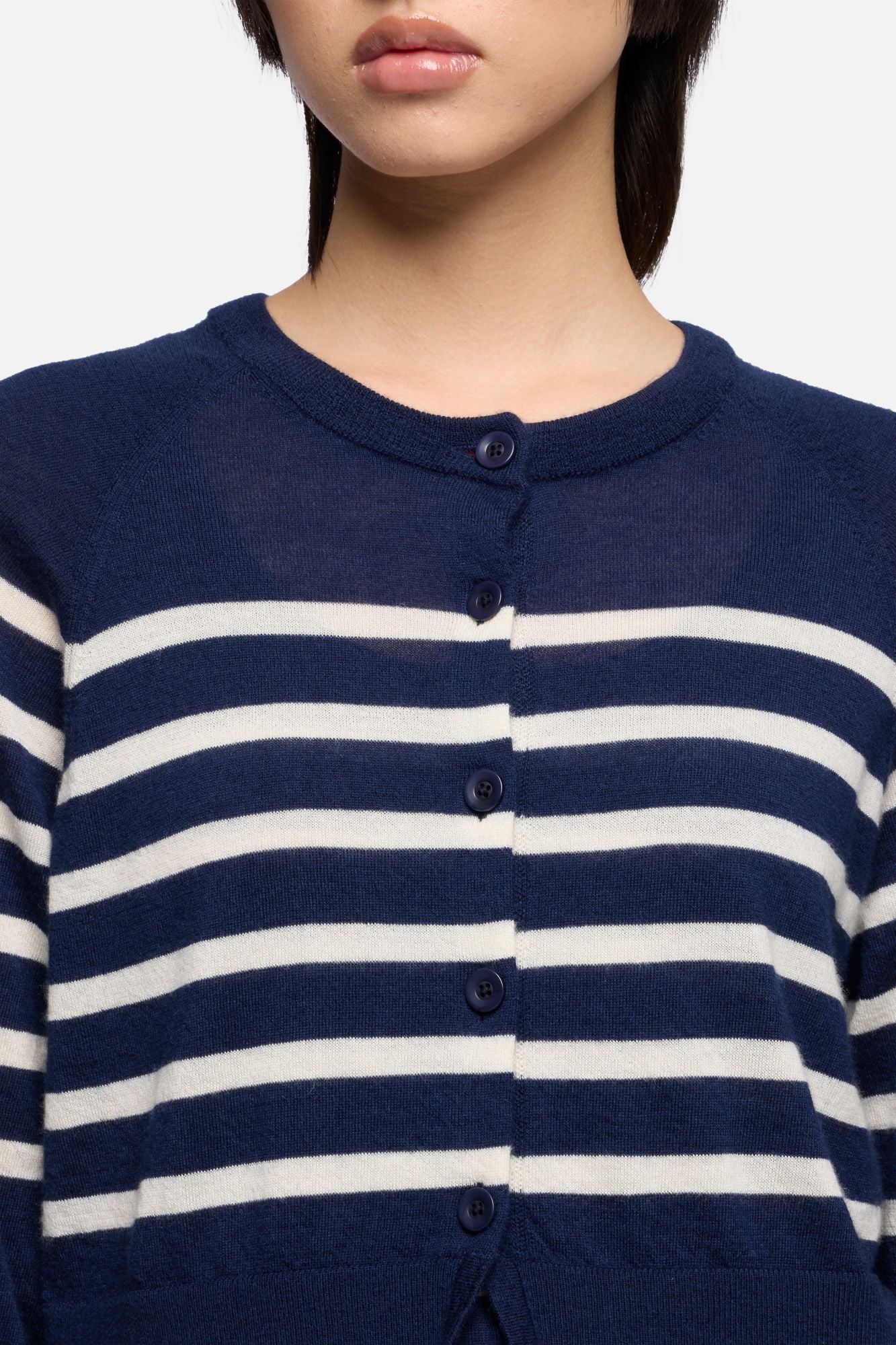 7-for-all-mankind-bubble-cardigan-kaschmir-gestreift-ink-damen image 4