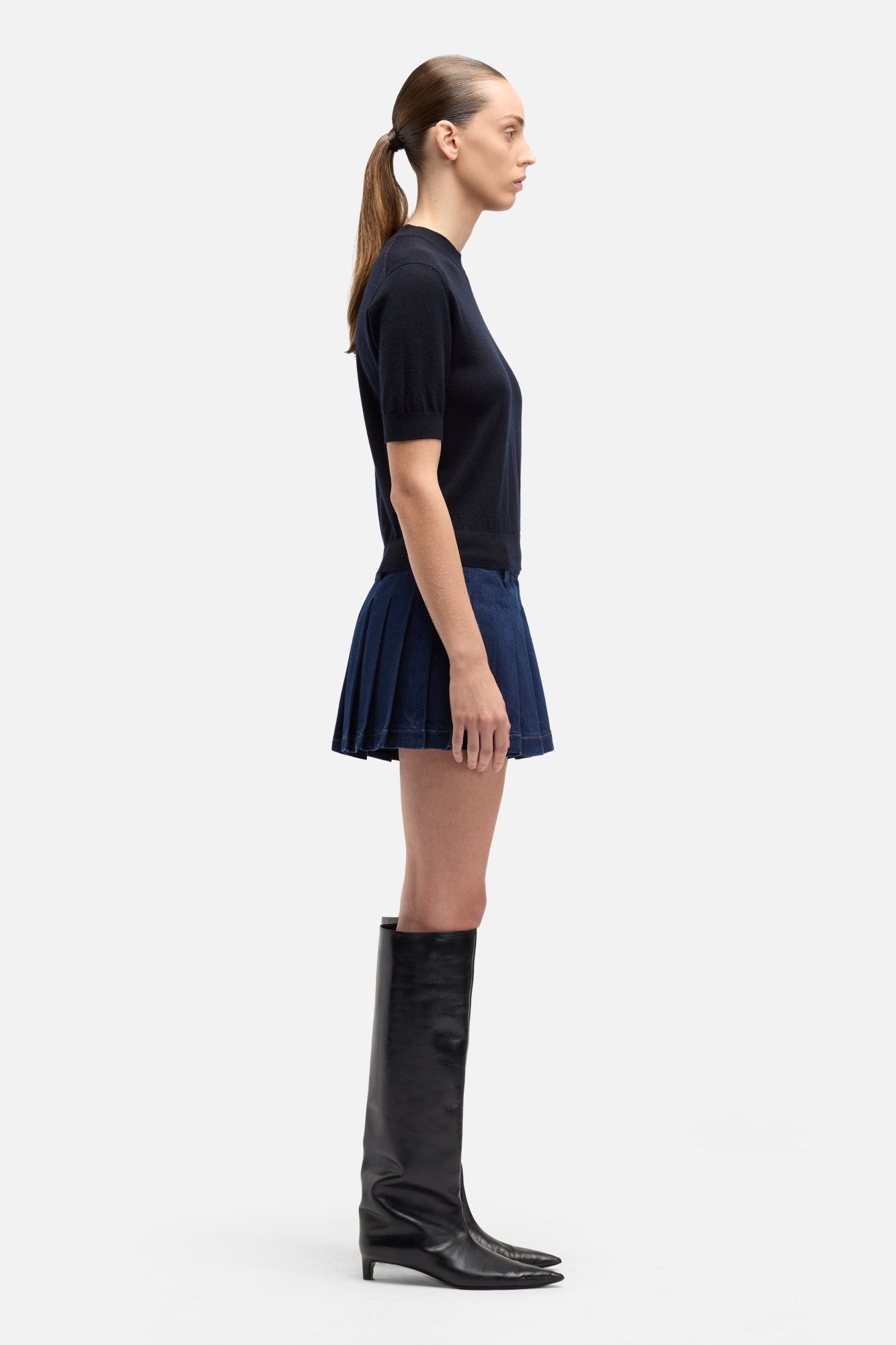 7-for-all-mankind-damen-wollpullover-kurzarm-schwarz image 6