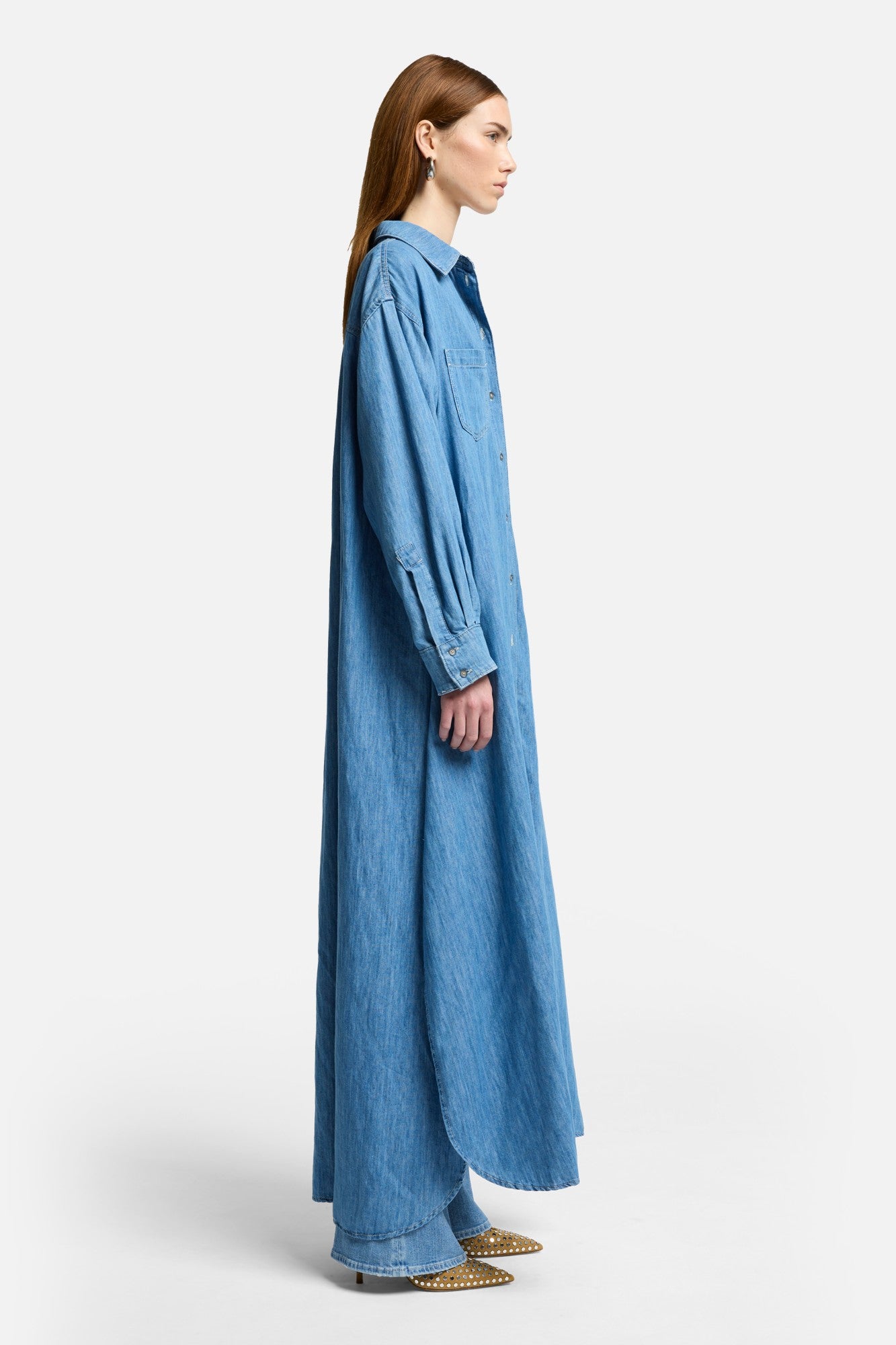 7-for-all-mankind-indigo-linen-maxi-shirtkleid-damen-icy image 6