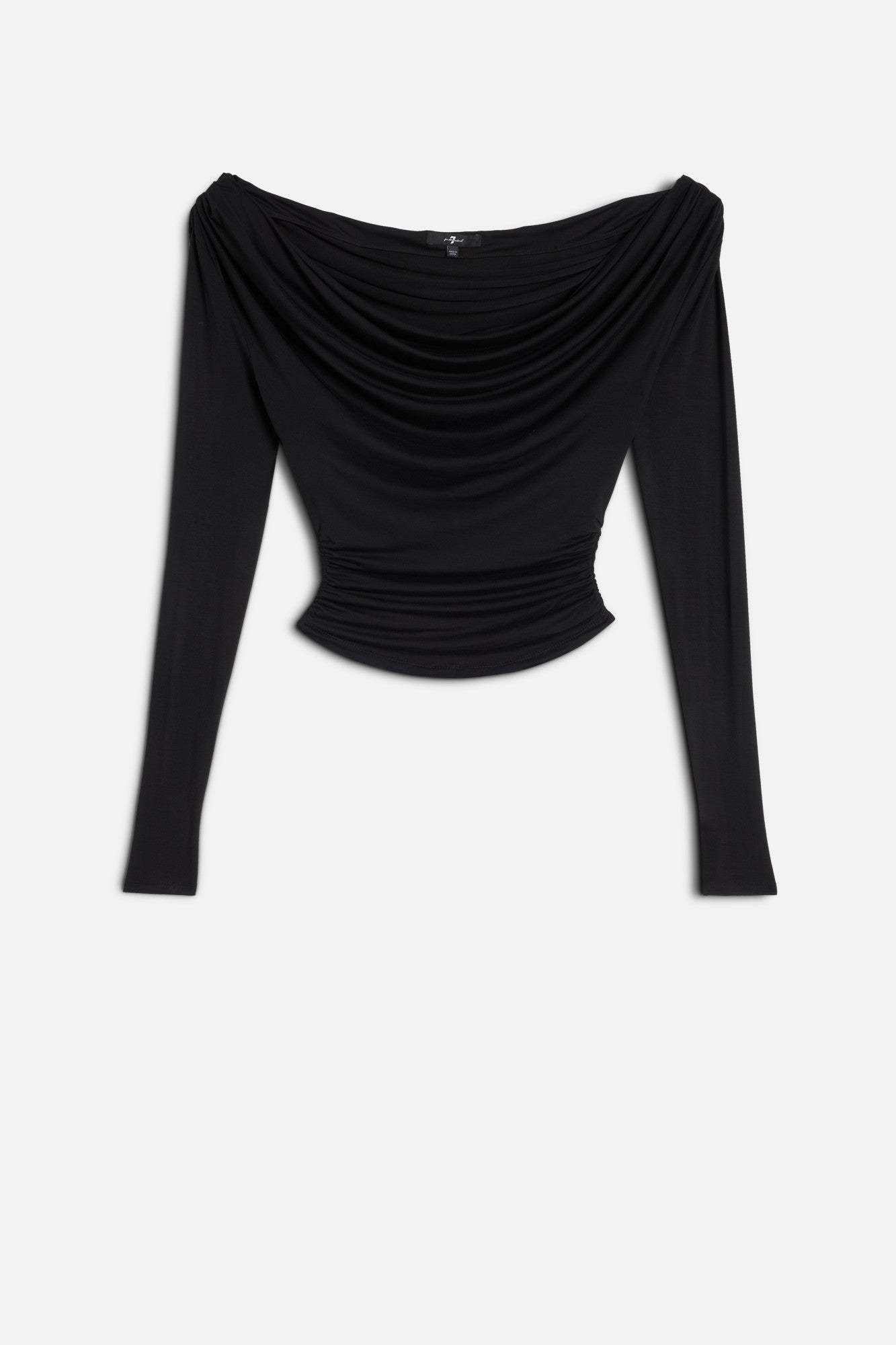 7-for-all-mankind-long-sleeve-draped-top-langarm-drap-top-in-black image 1