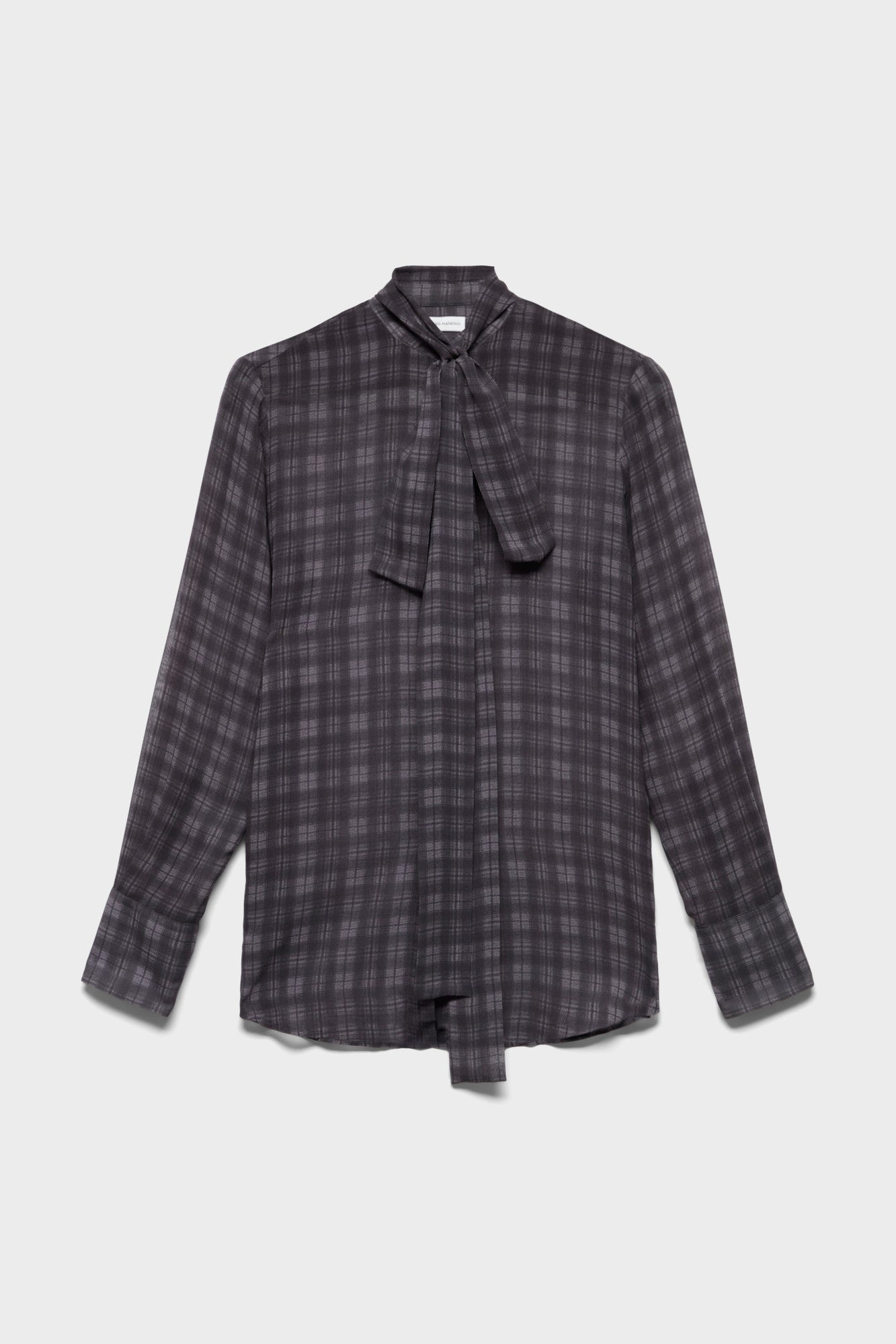 7-for-all-mankind-long-sleeve-bow-shirt-silk-houndstooth-grey-damen-seidenbluse image 1