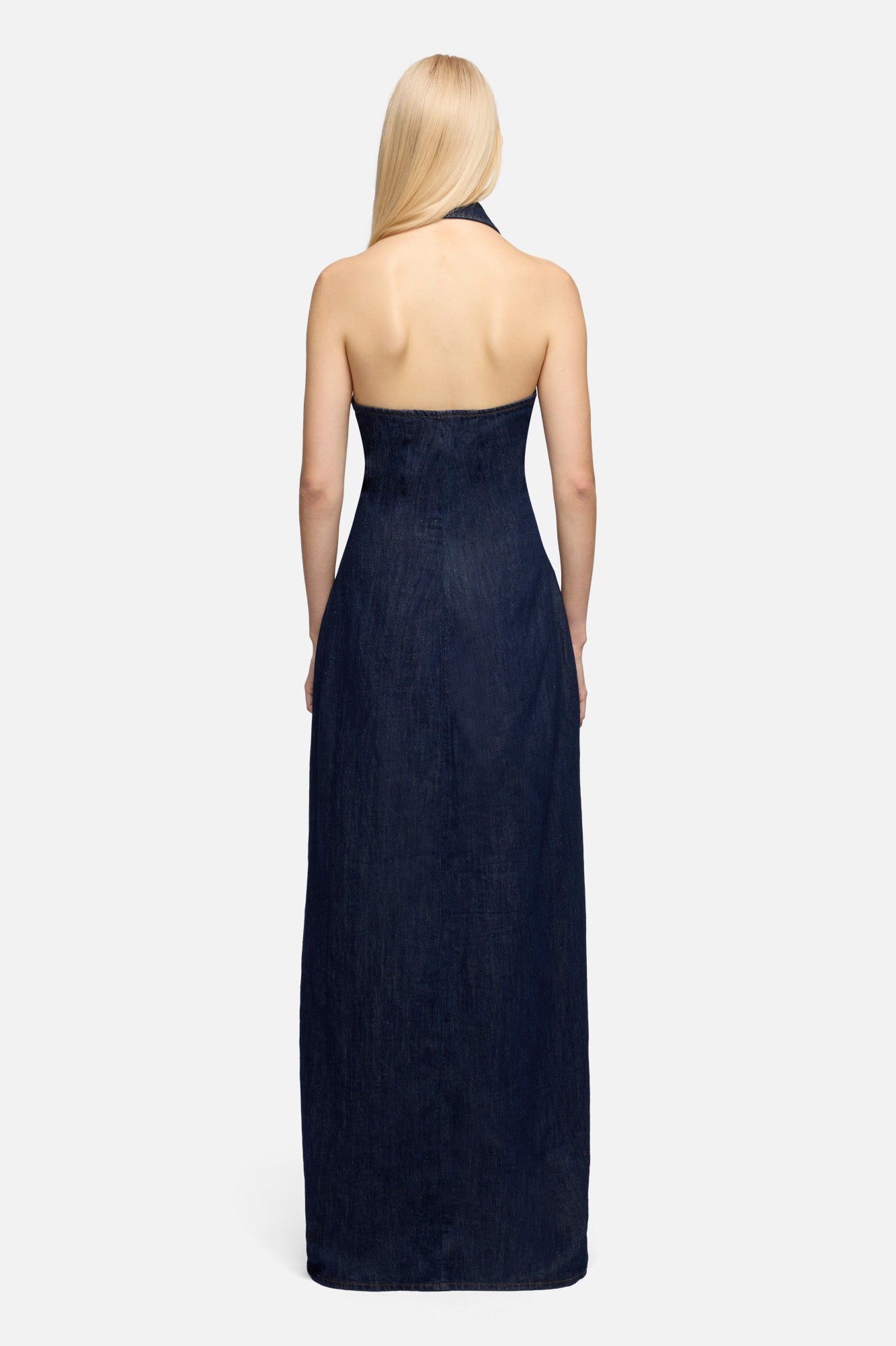 7-for-all-mankind-halter-maxi-dress-indigo-linen-blossom-damen image 5