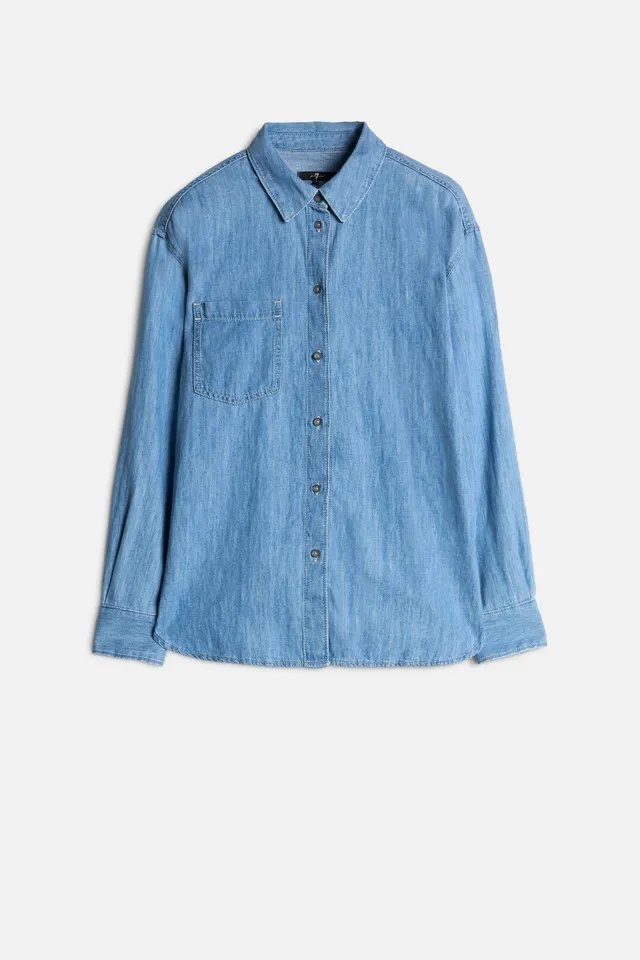 7-for-all-mankind-indigo-linen-easy-shirt-icy-hemdbluse image 1