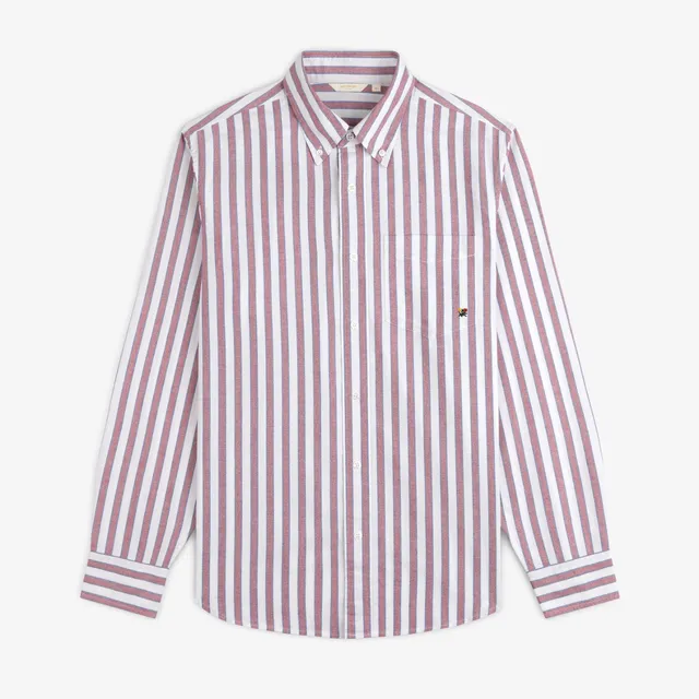 aim-leon-dore-striped-crest-oxford-shirt-rot-wei image 1
