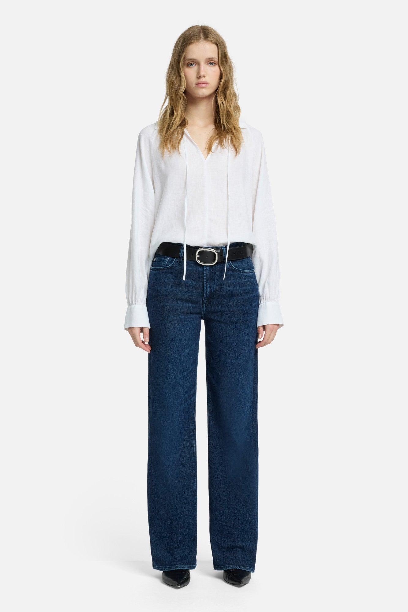 7-for-all-mankind-tie-neck-linen-blouse-optical-white-damen-bluse image 2