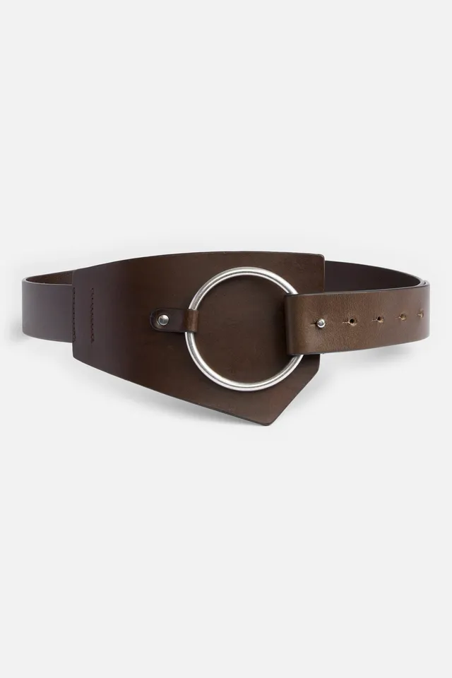 7-for-all-mankind-asymmetric-waist-belt-lederg-rtel-leather-brown image 1