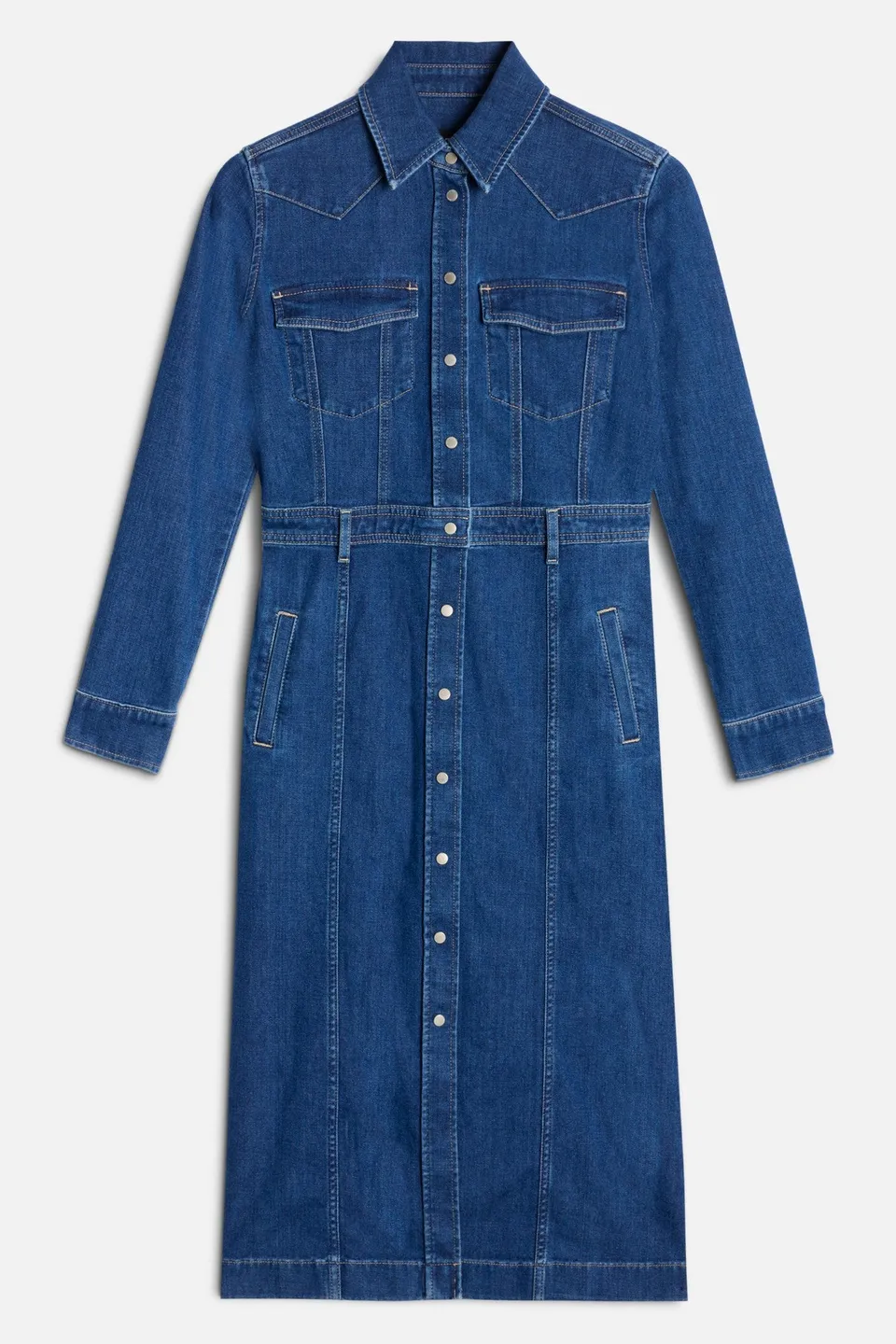 7-for-all-mankind-left-hand-luxe-dress-lolly-damen-jeanskleid-dark-wash image 1