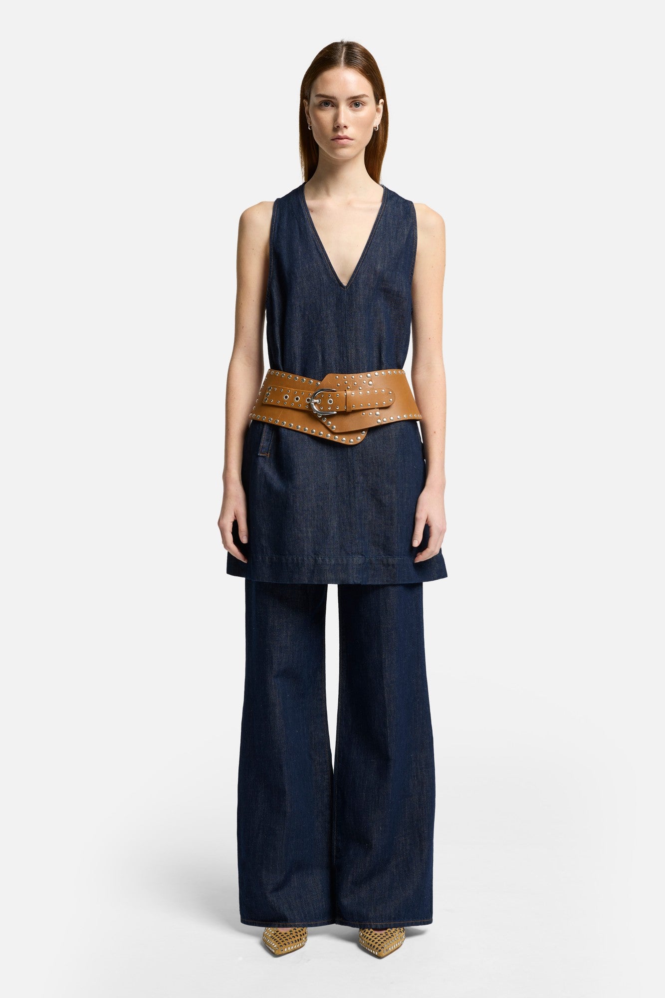 7-for-all-mankind-indigo-linen-v-neck-dress-blueberry-mini-kleid image 2