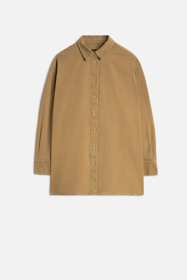 7-for-all-mankind-nina-relaxed-overshirt-comfort-twill-sand-storm-damen image 1