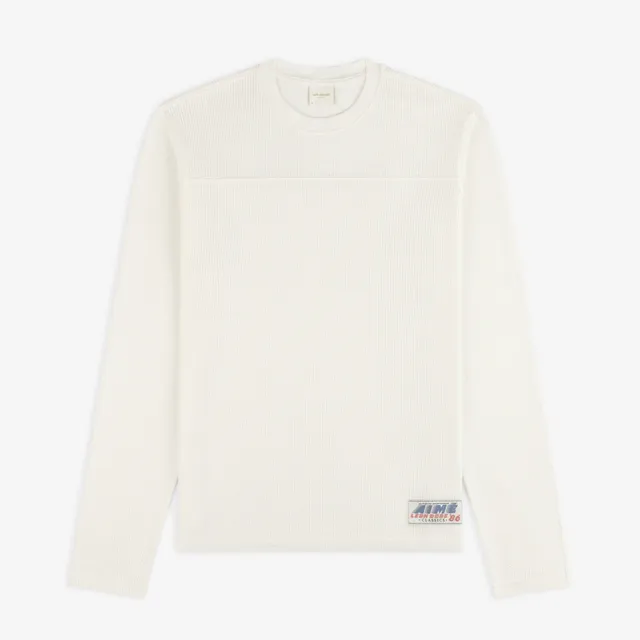 aim-leon-dore-long-sleeve-mesh-football-tee-creme-250-gsm image 1