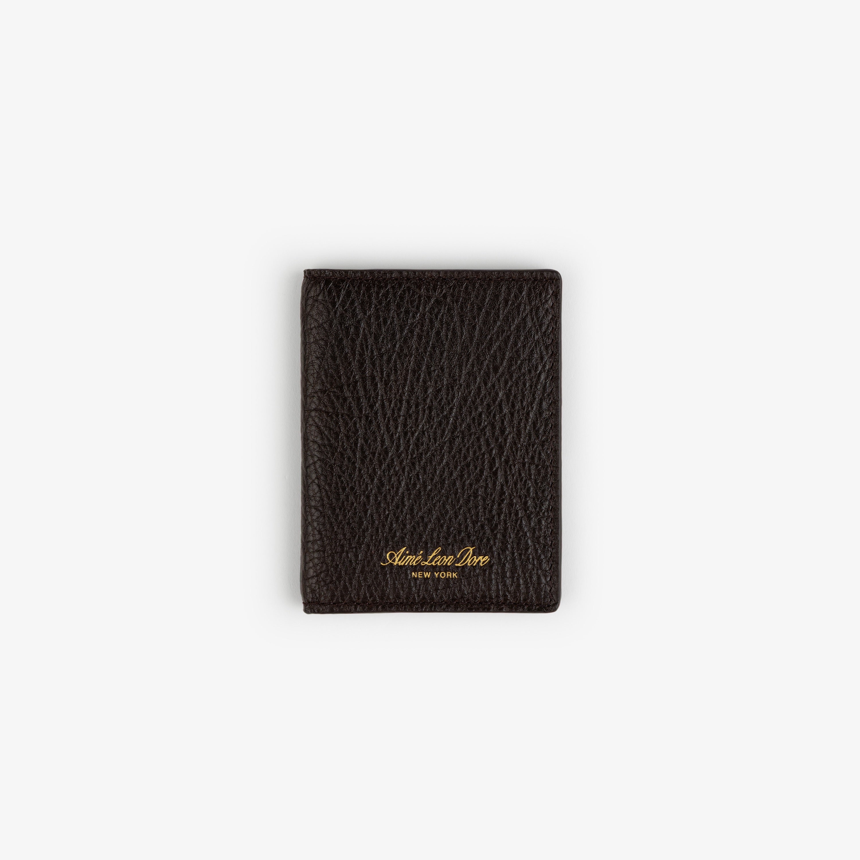 aim-leon-dore-tumbled-leather-bi-fold-wallet-braun image 1