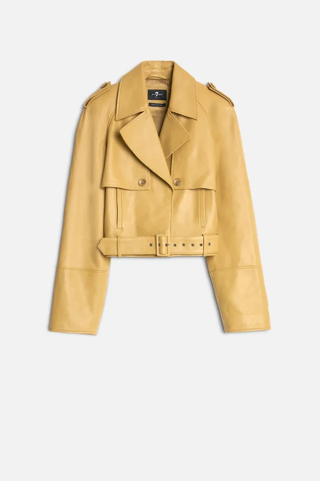 7-for-all-mankind-cropped-leder-bikerjacke-honey image 1