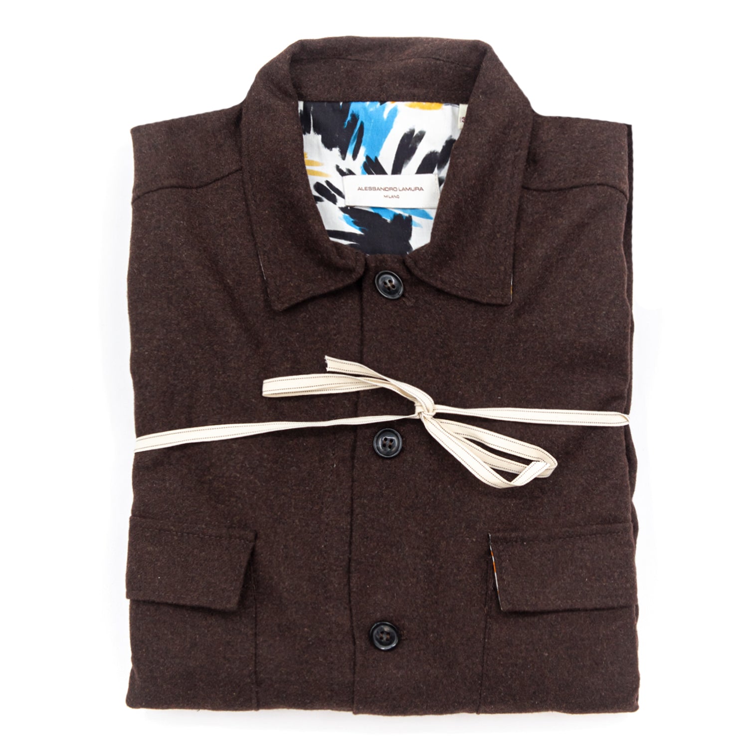 alessandro-lamura-shirt-jacket-herren-overshirt-braun-wolle-mit-art-print-futter image 2