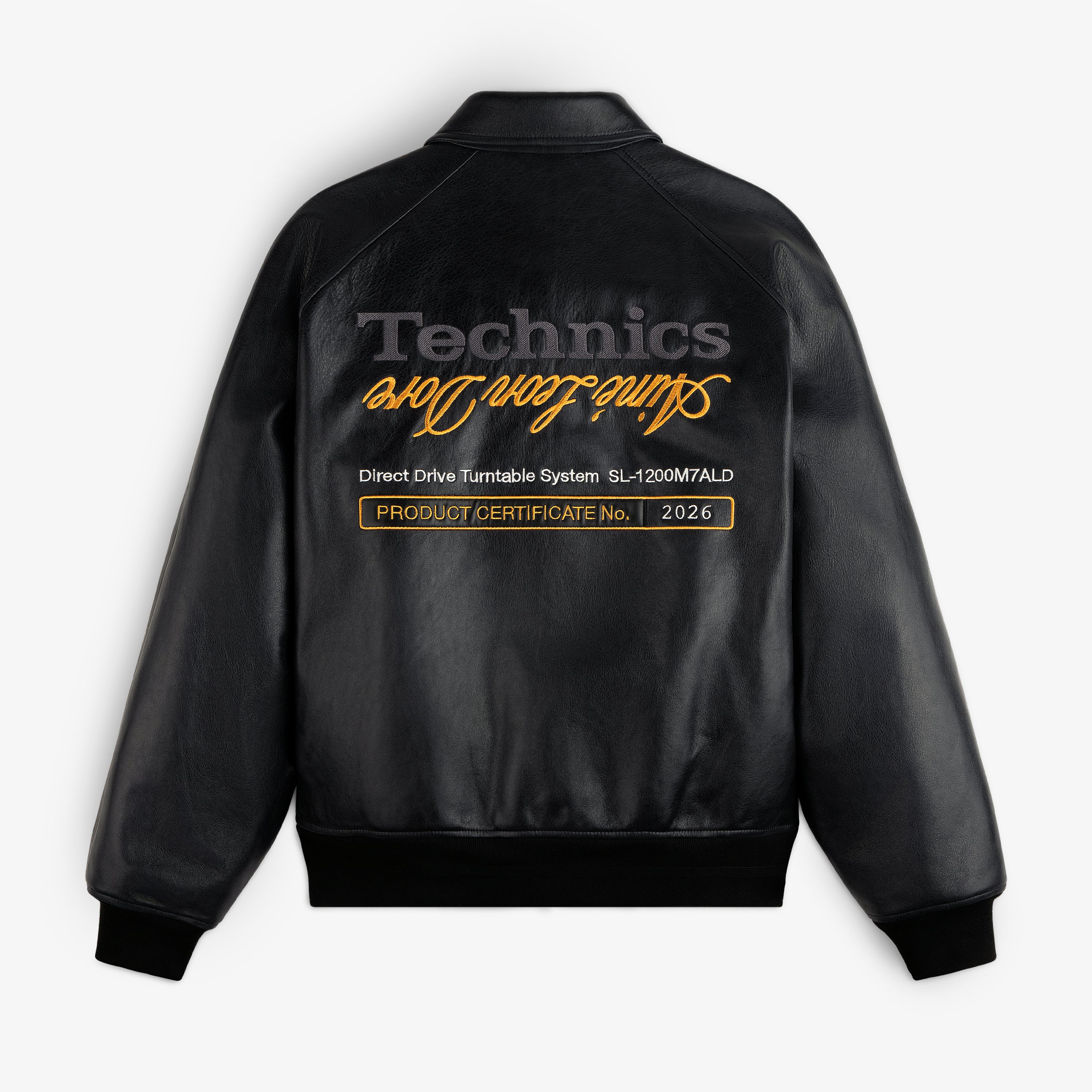 aim-leon-dore-x-technics-varsity-lederjacke-schwarz image 1