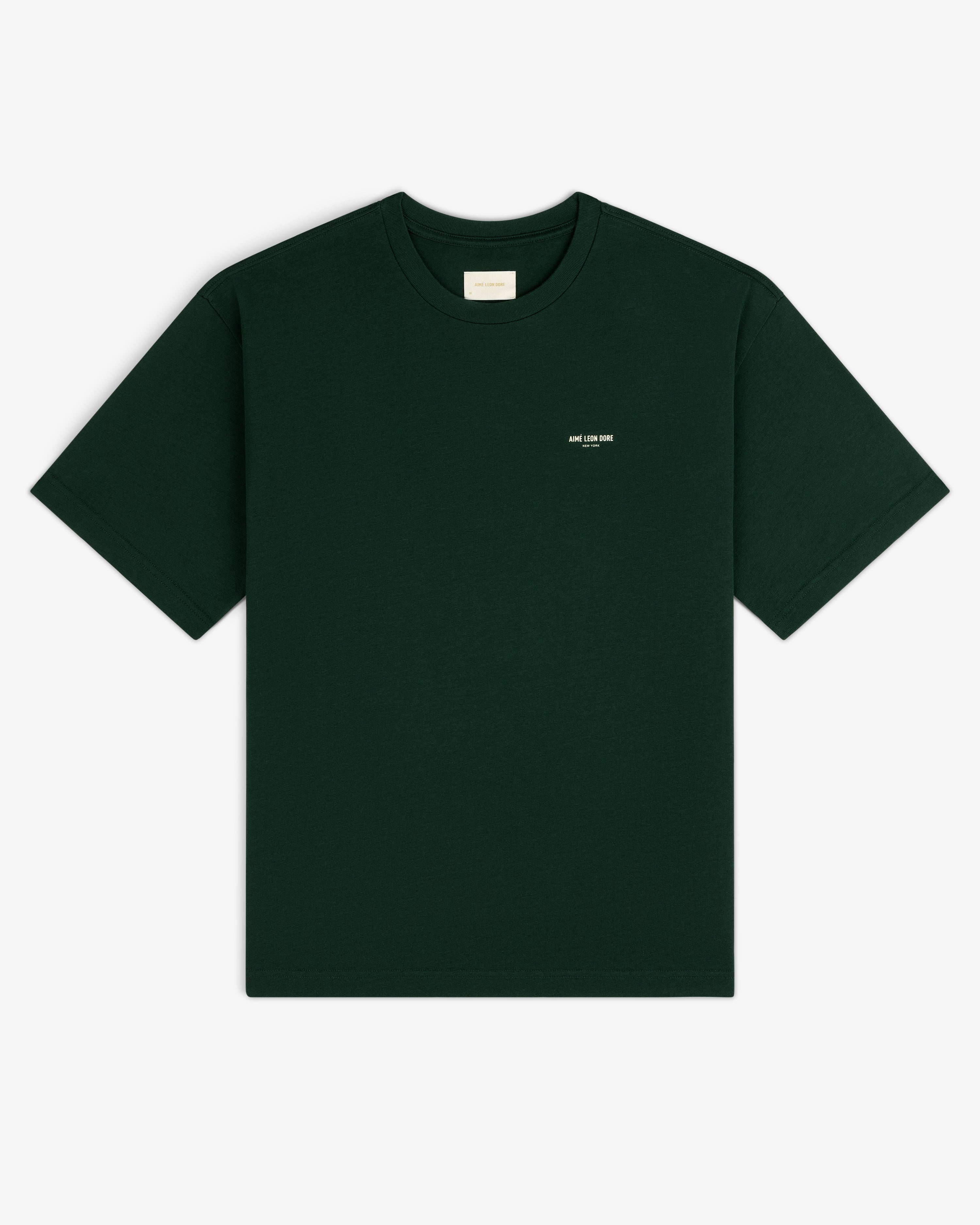 aim-leon-dore-micro-logo-tee-t-shirt-gr-n-boxy-fit image 2