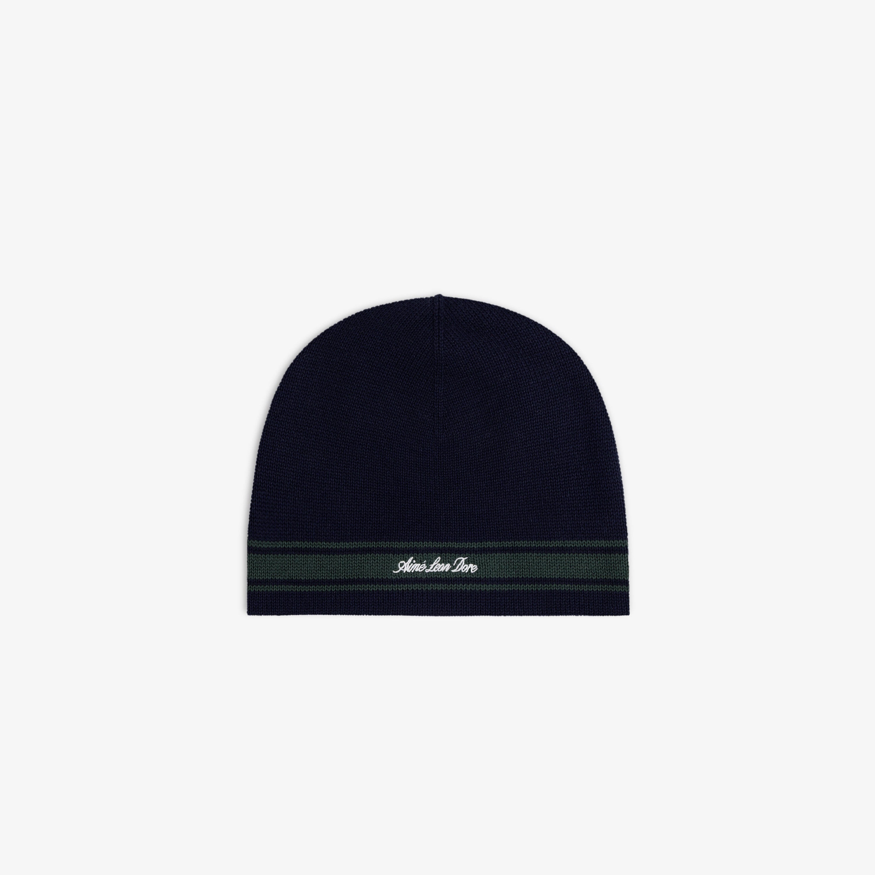 aim-leon-dore-stripe-knit-beanie-navy-baumwolle-one-size image 1