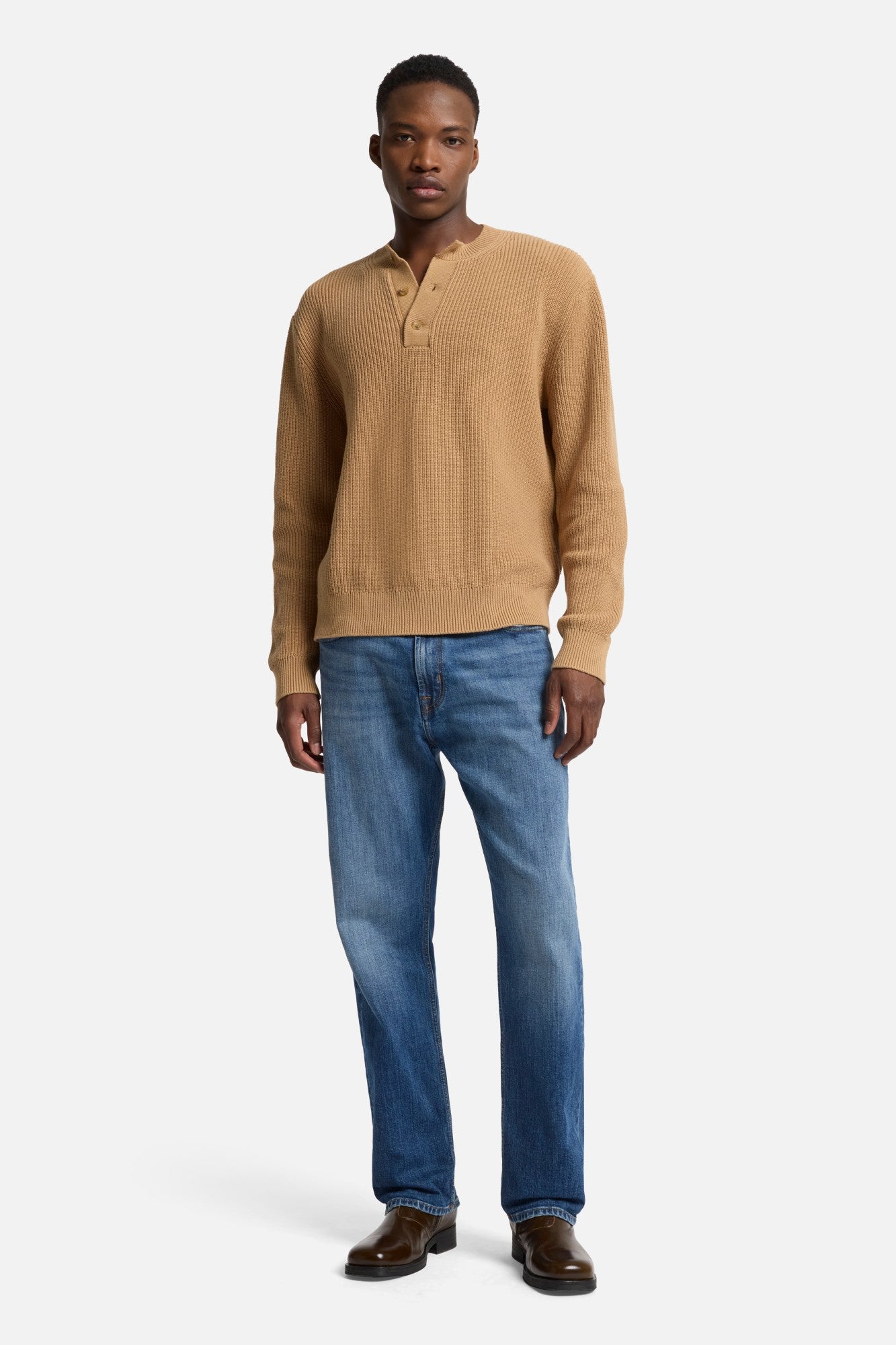 7-for-all-mankind-henley-sweater-herren-pullover-beige-baumwolle image 2