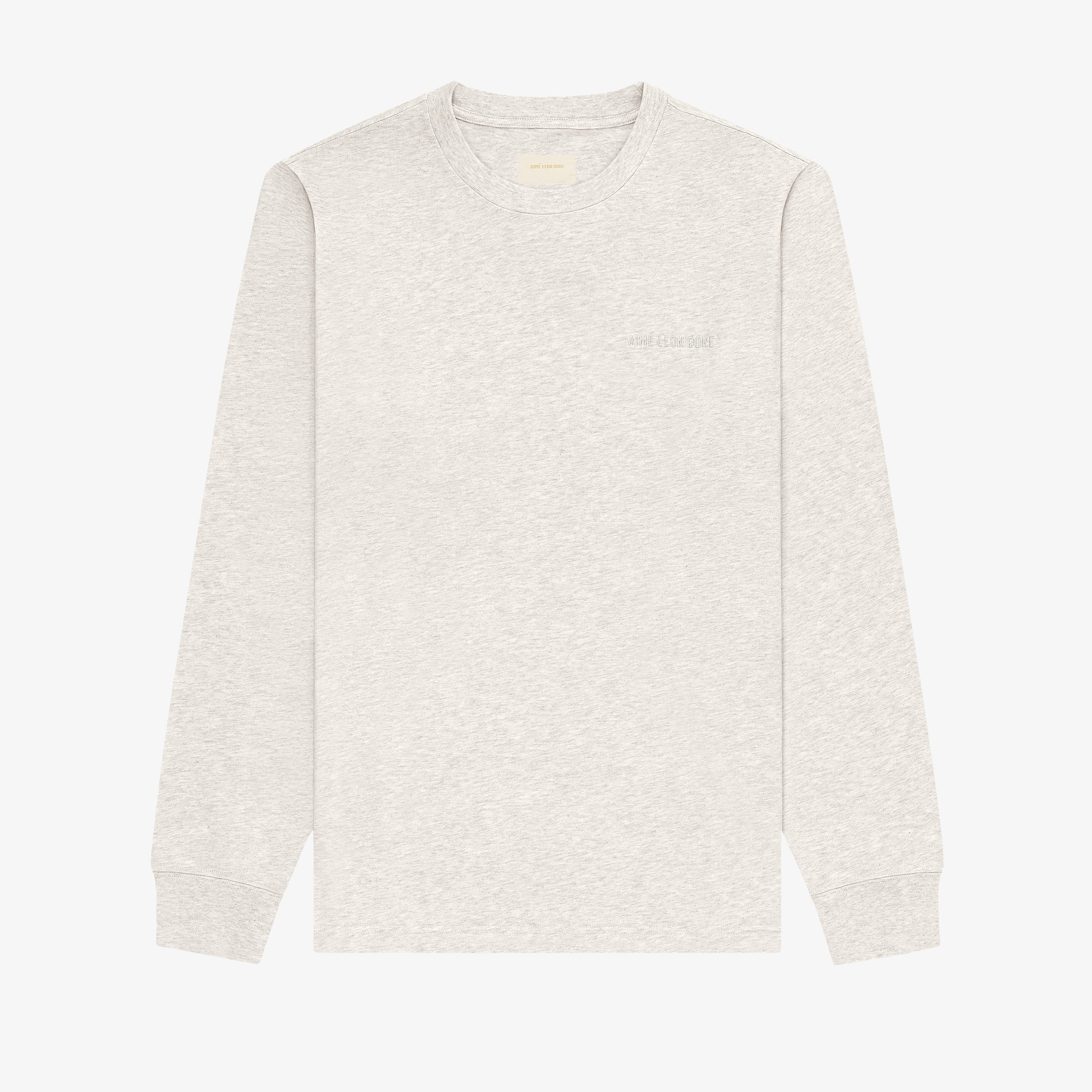 aim-leon-dore-long-sleeve-tonal-logo-tee-oatmeal-baumwolle image 1