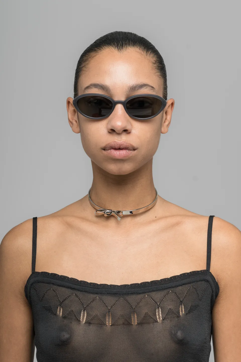 032c-bow-choker-halskette-silber image 1